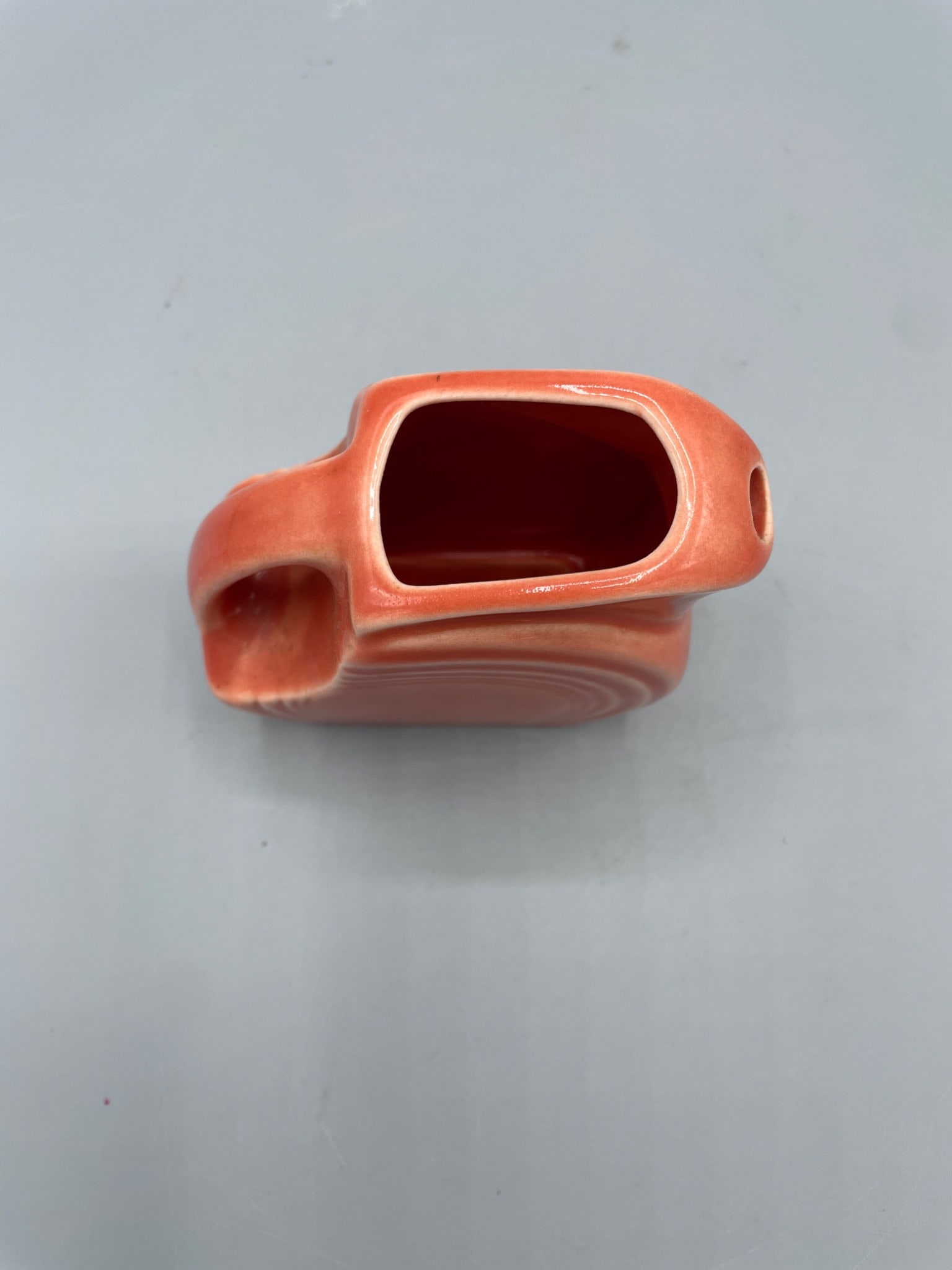 Fiesta Disk Water Pitcher in Red with Circular Pattern, Made by Homer Laughlin China Co. - 3
