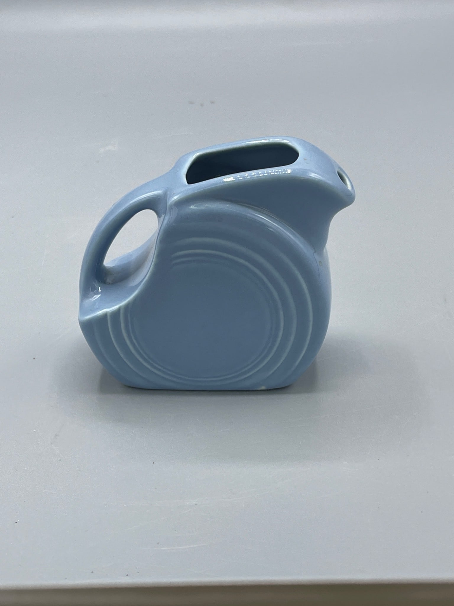 Blue Fiesta Mini Disc Pitcher With Original Markings, USA Made (1 of 5)