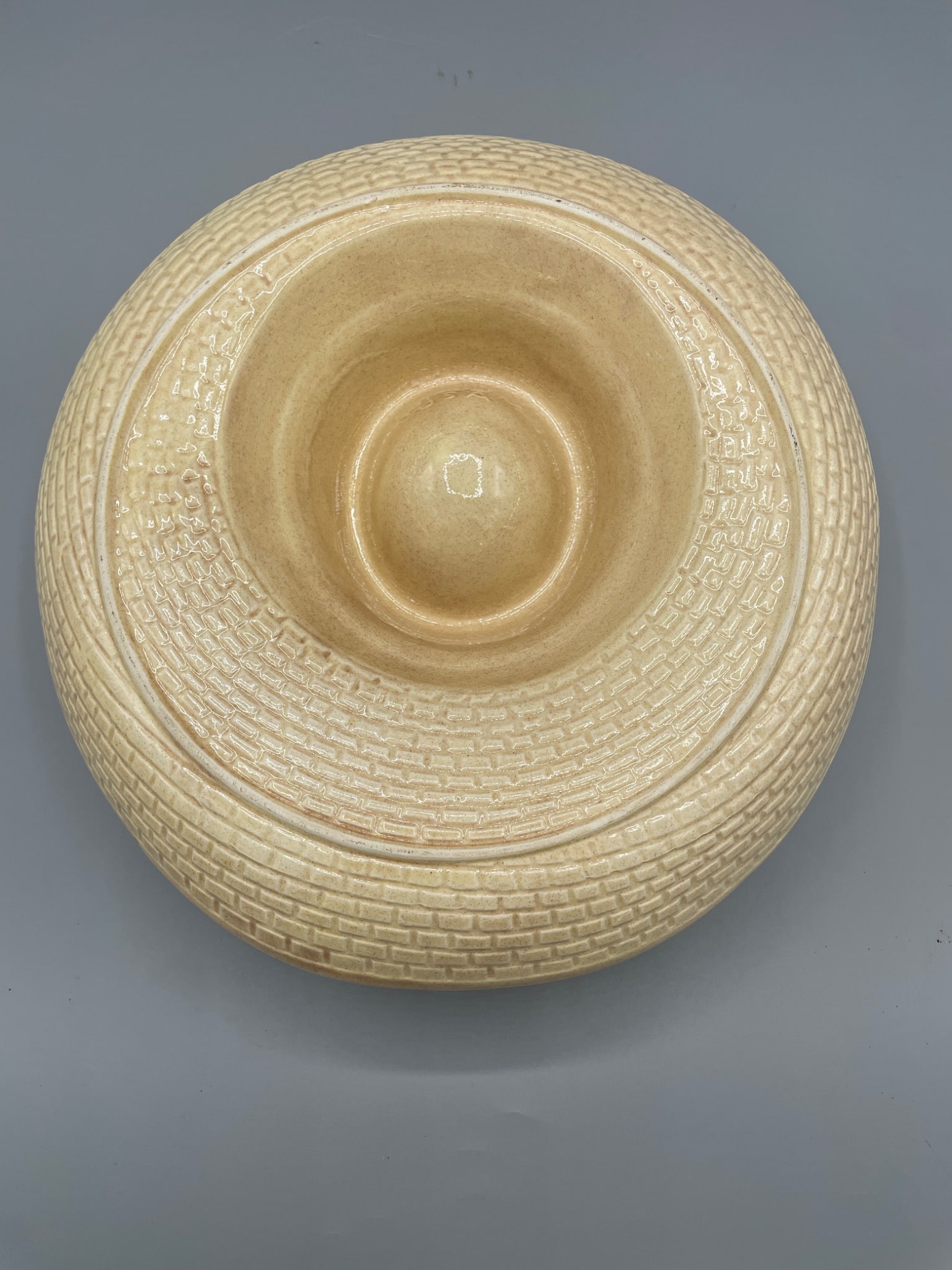 Ceramic Chip and Dip Bowl Hat Shaped, Marked 1986 Made in USA - 4