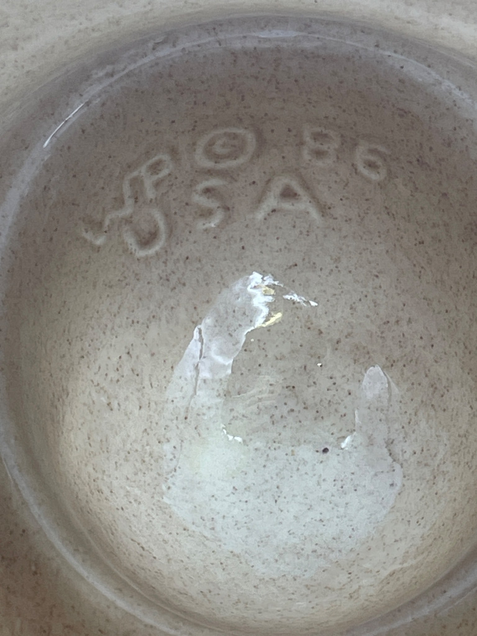 Ceramic Chip and Dip Bowl Hat Shaped, Marked 1986 Made in USA - 5