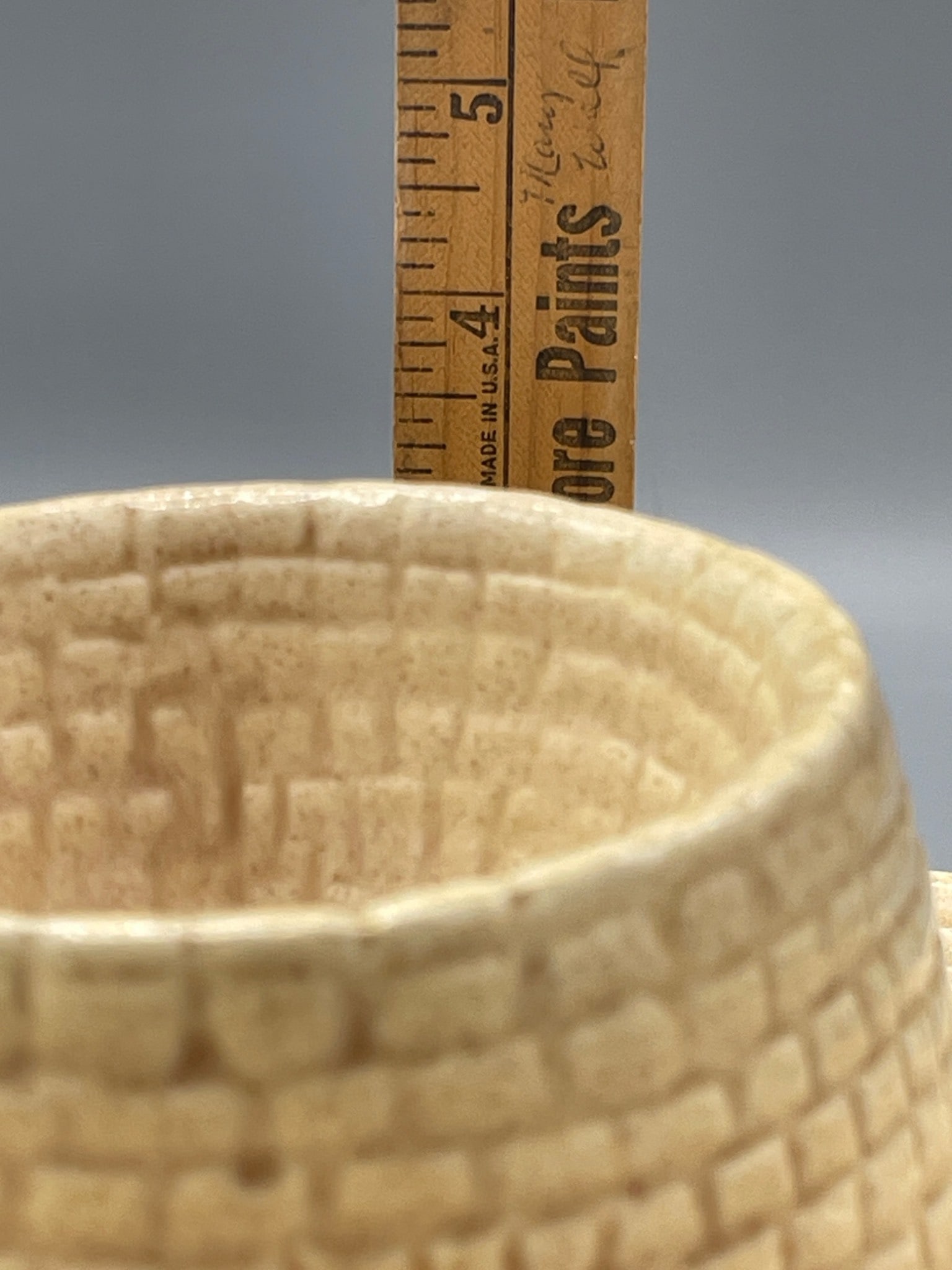 Ceramic Chip and Dip Bowl Hat Shaped, Marked 1986 Made in USA - 6