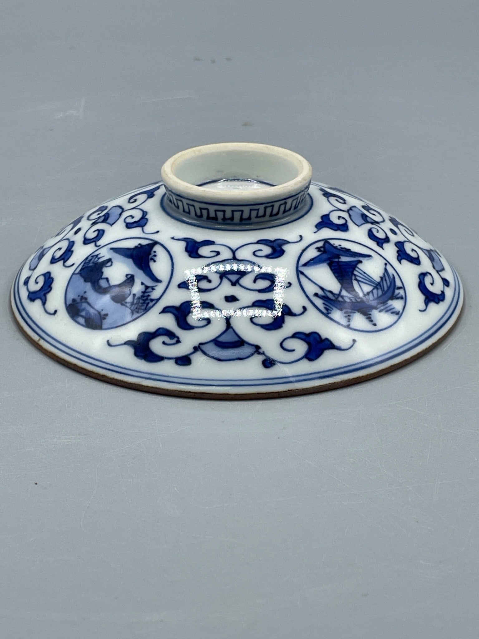 Porcelain Bowl with Blue and White Underglaze Designs - 3