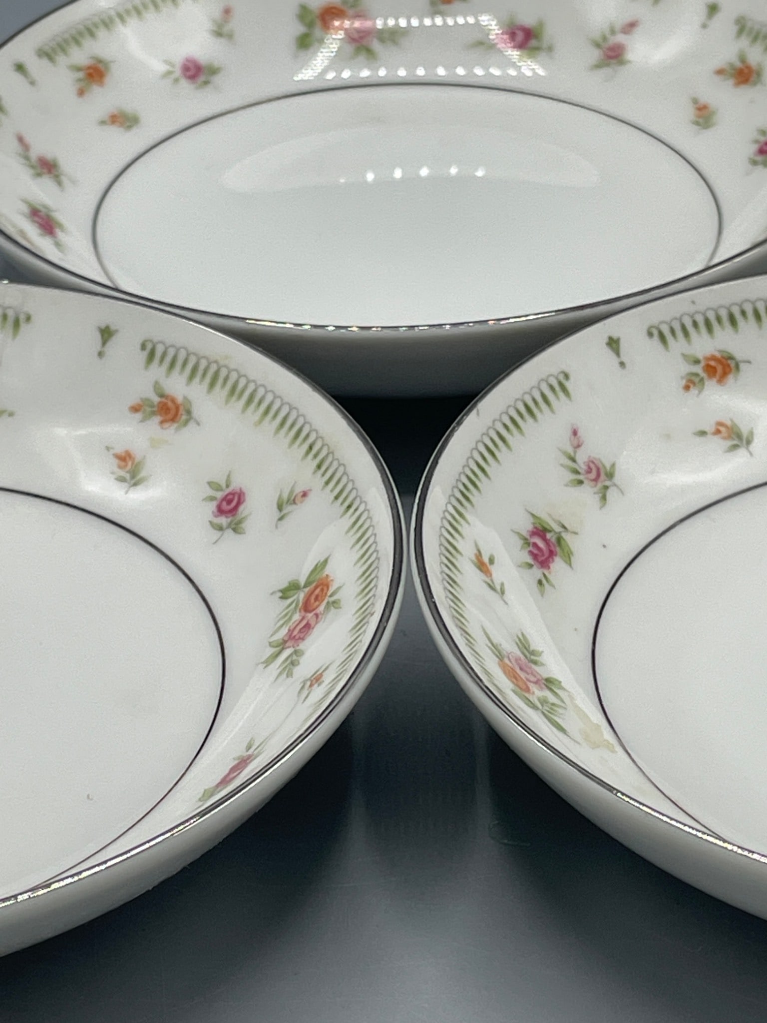 3 Abingdon Fine Porcelain China Bowls Made in Japan - 2