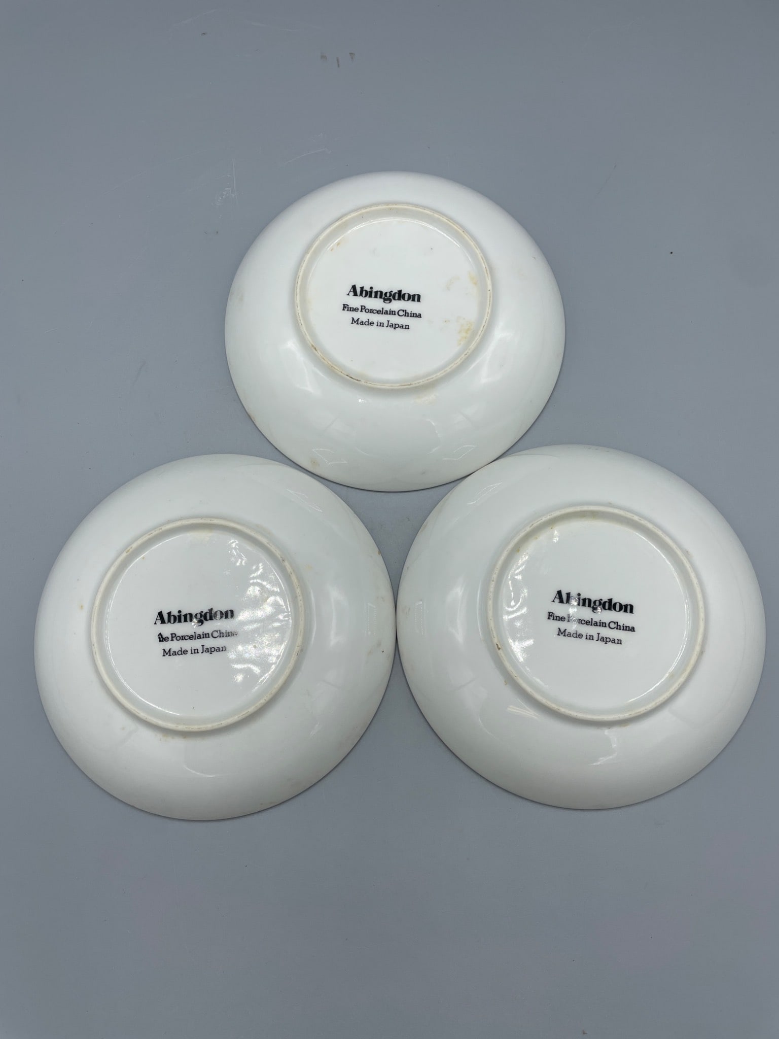 3 Abingdon Fine Porcelain China Bowls Made in Japan - 3