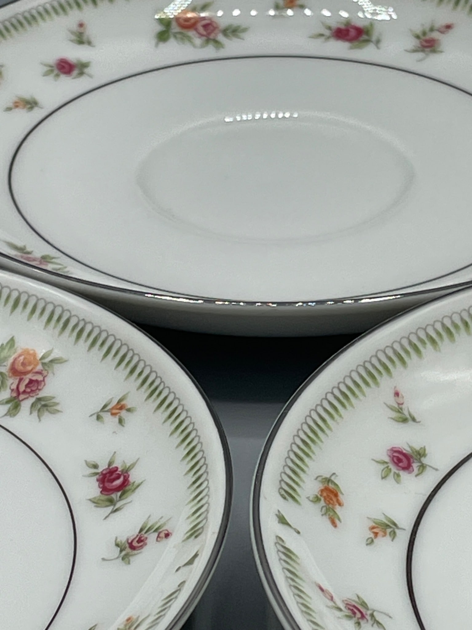 Three Abingdon Fine Porcelain China Saucers, Made in Japan - 2