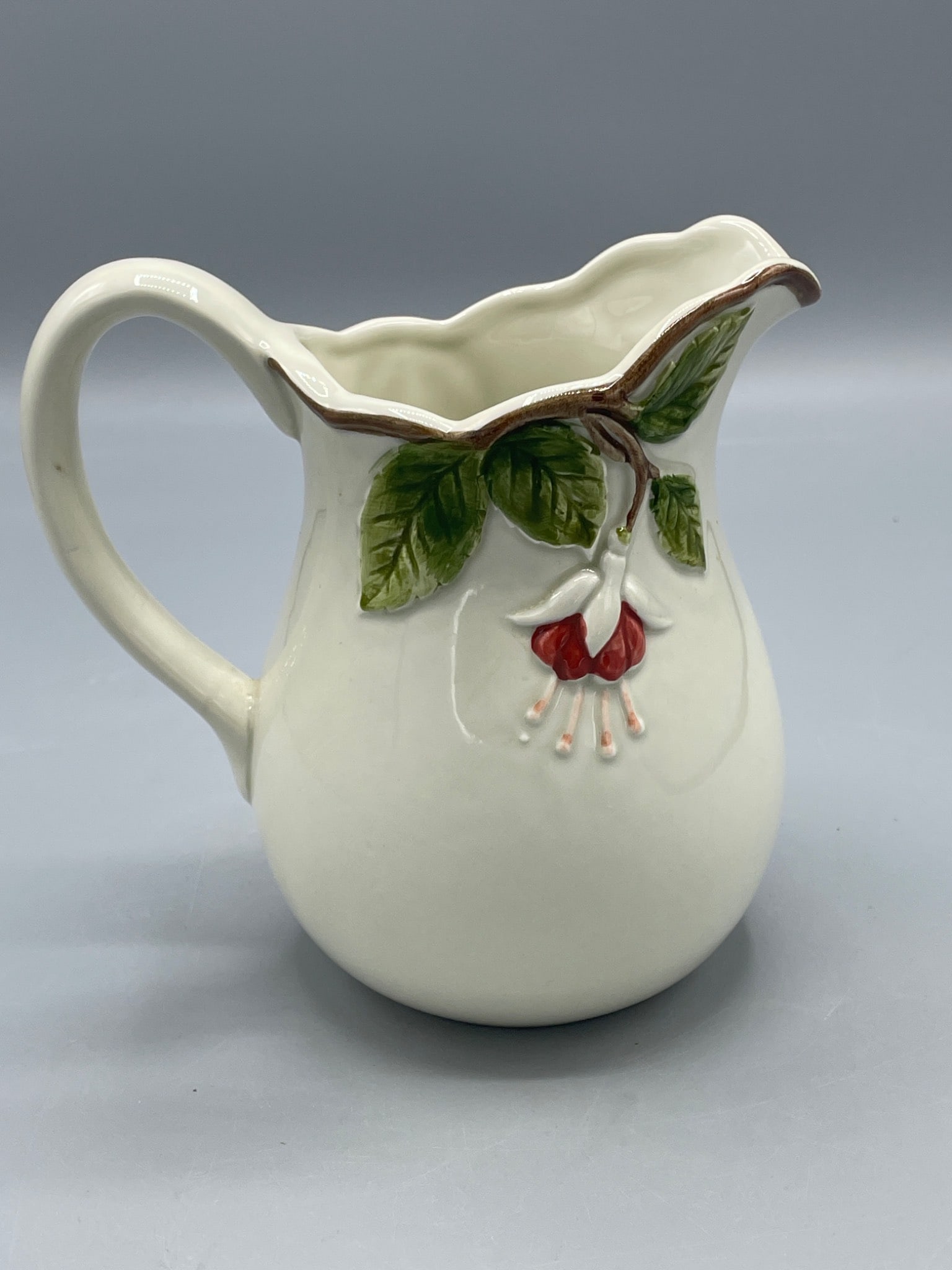 Otagiri Handcrafted Ceramic Pitcher with Hummingbird and Floral Design - 2