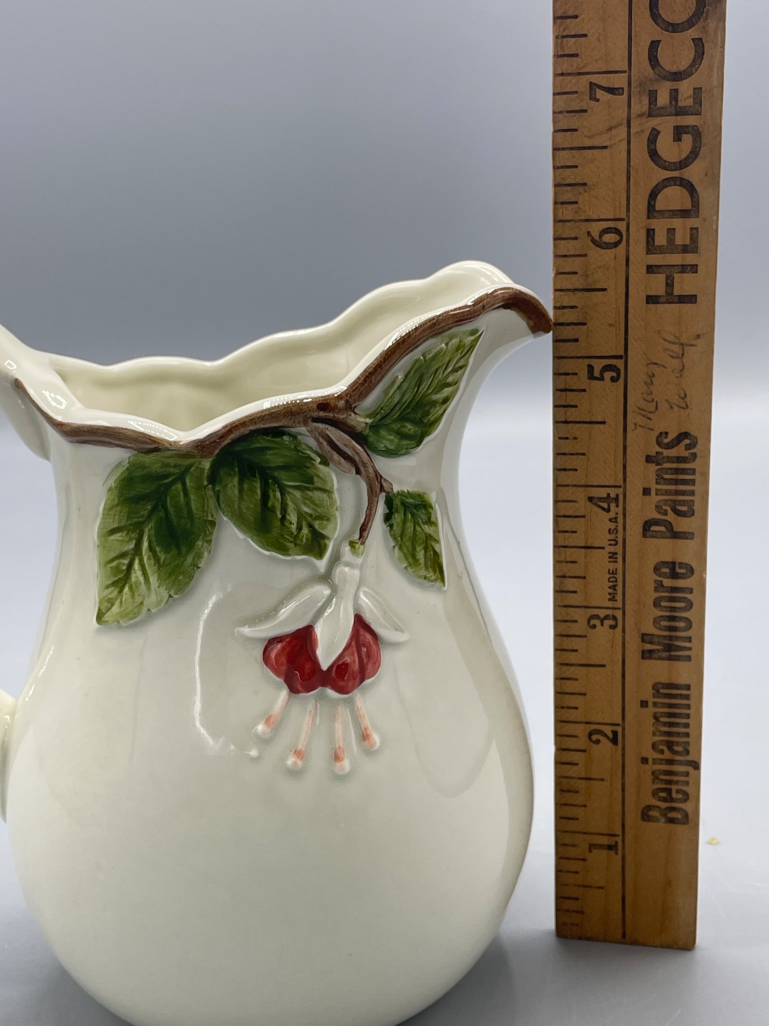Otagiri Handcrafted Ceramic Pitcher with Hummingbird and Floral Design - 6