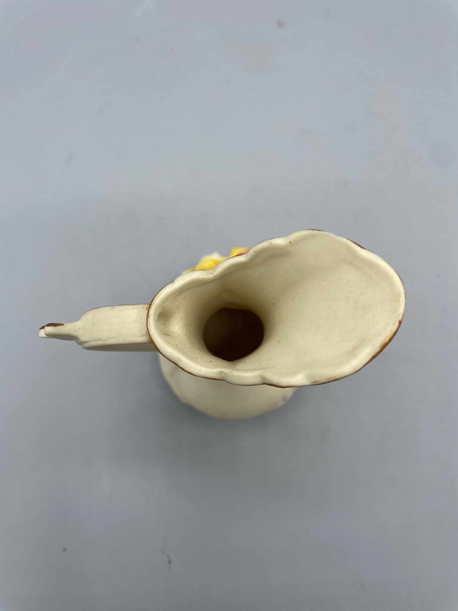 Hand-Painted Ceramic Pitcher with Floral Embellishments, Approx. 6 Inches - 3