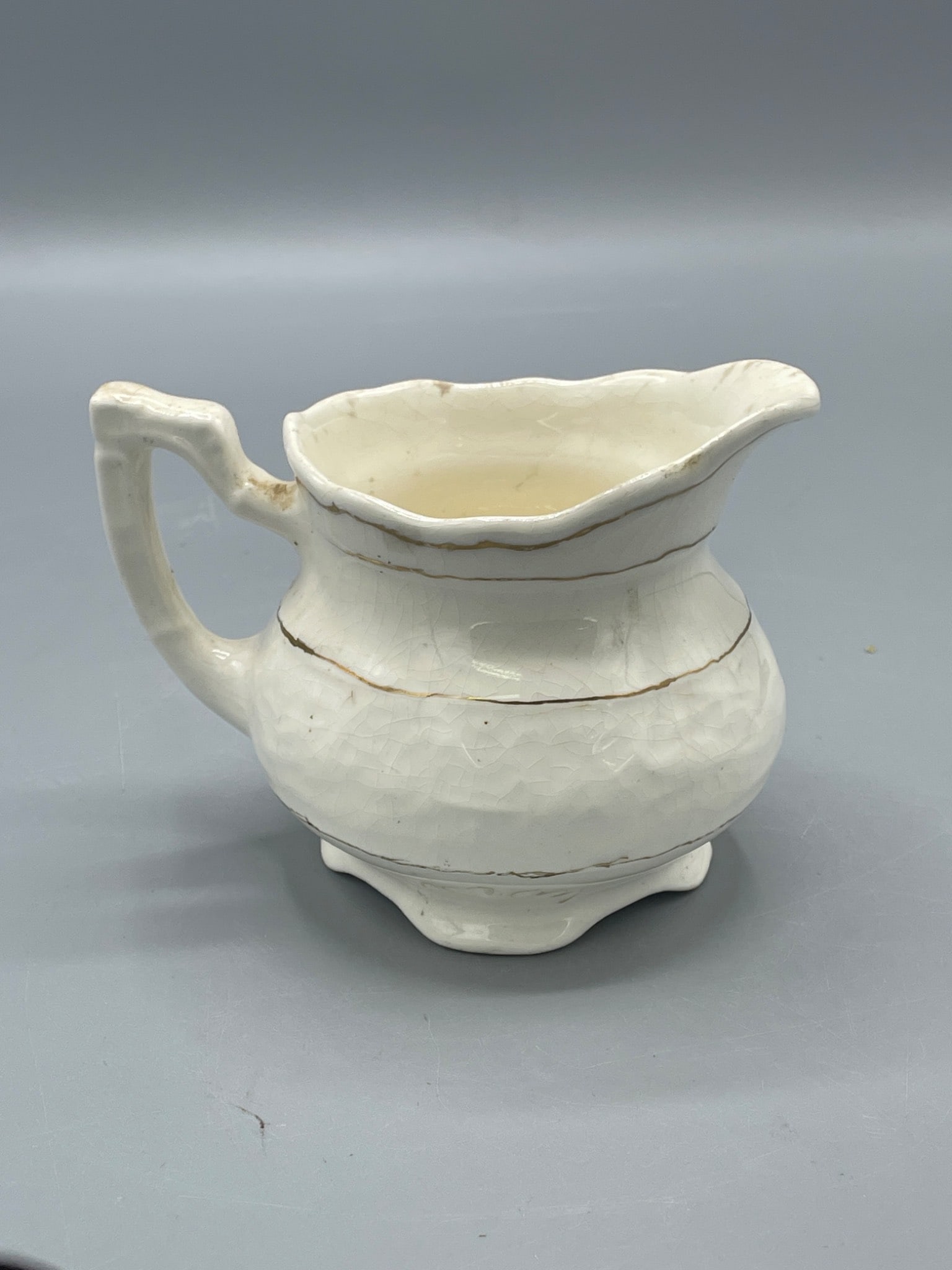 Cream-Colored Ceramic Pitcher with 'Hauso 1956' Inscription - 2