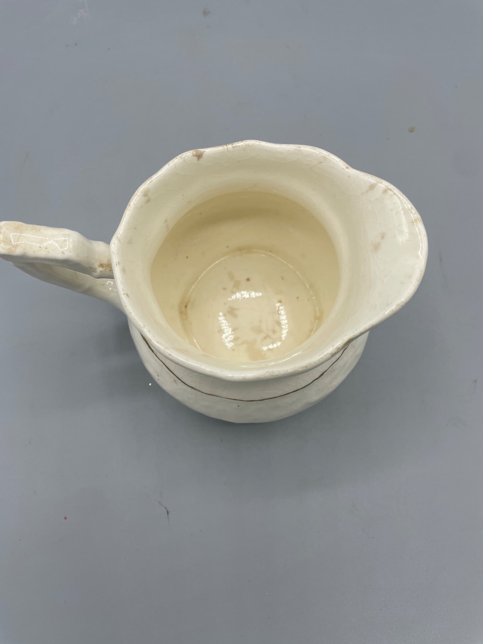 Cream-Colored Ceramic Pitcher with 'Hauso 1956' Inscription - 3