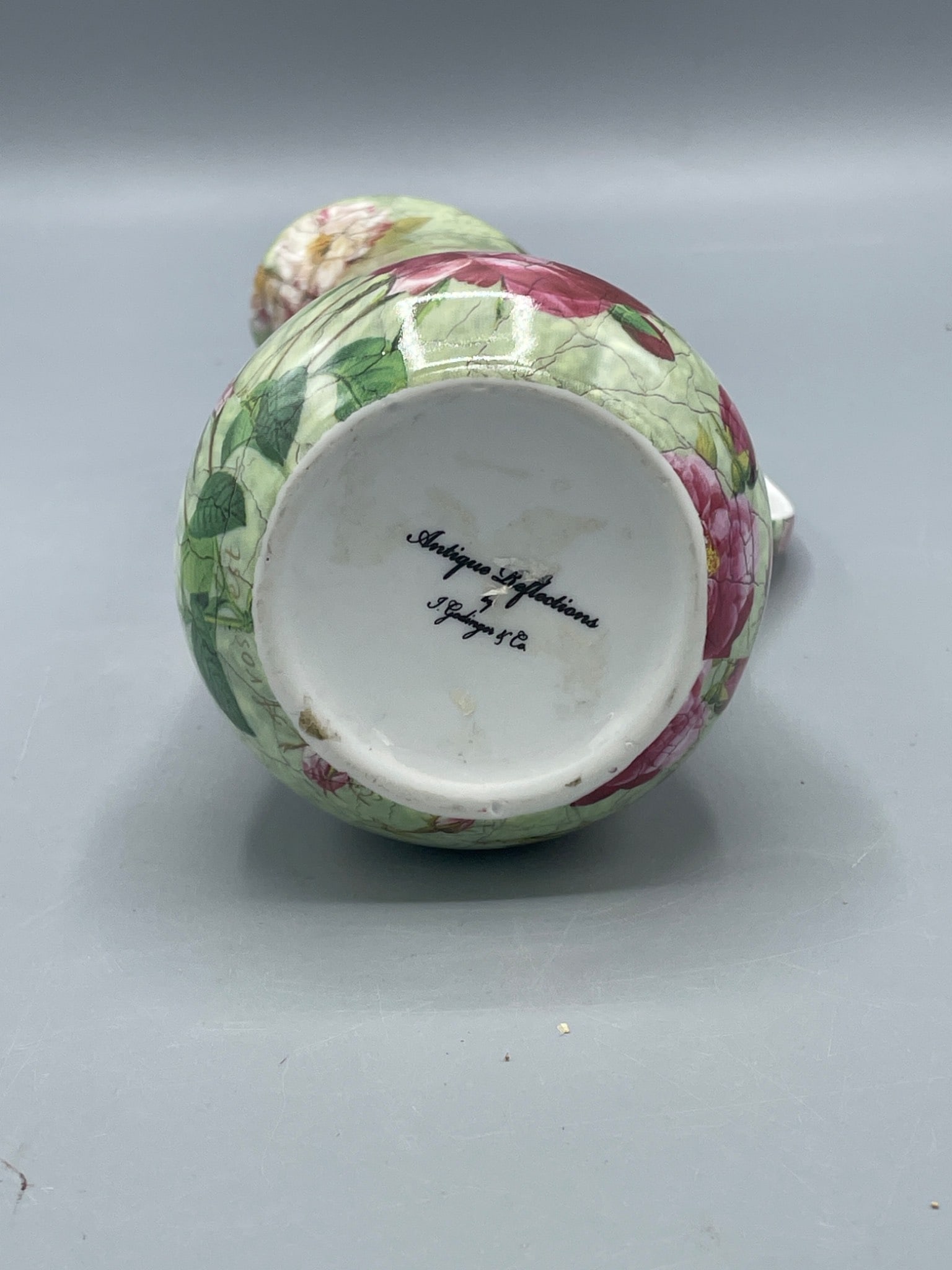 Floral Porcelain Pitcher by J. Godinger & Co., 10-inch Height - 4