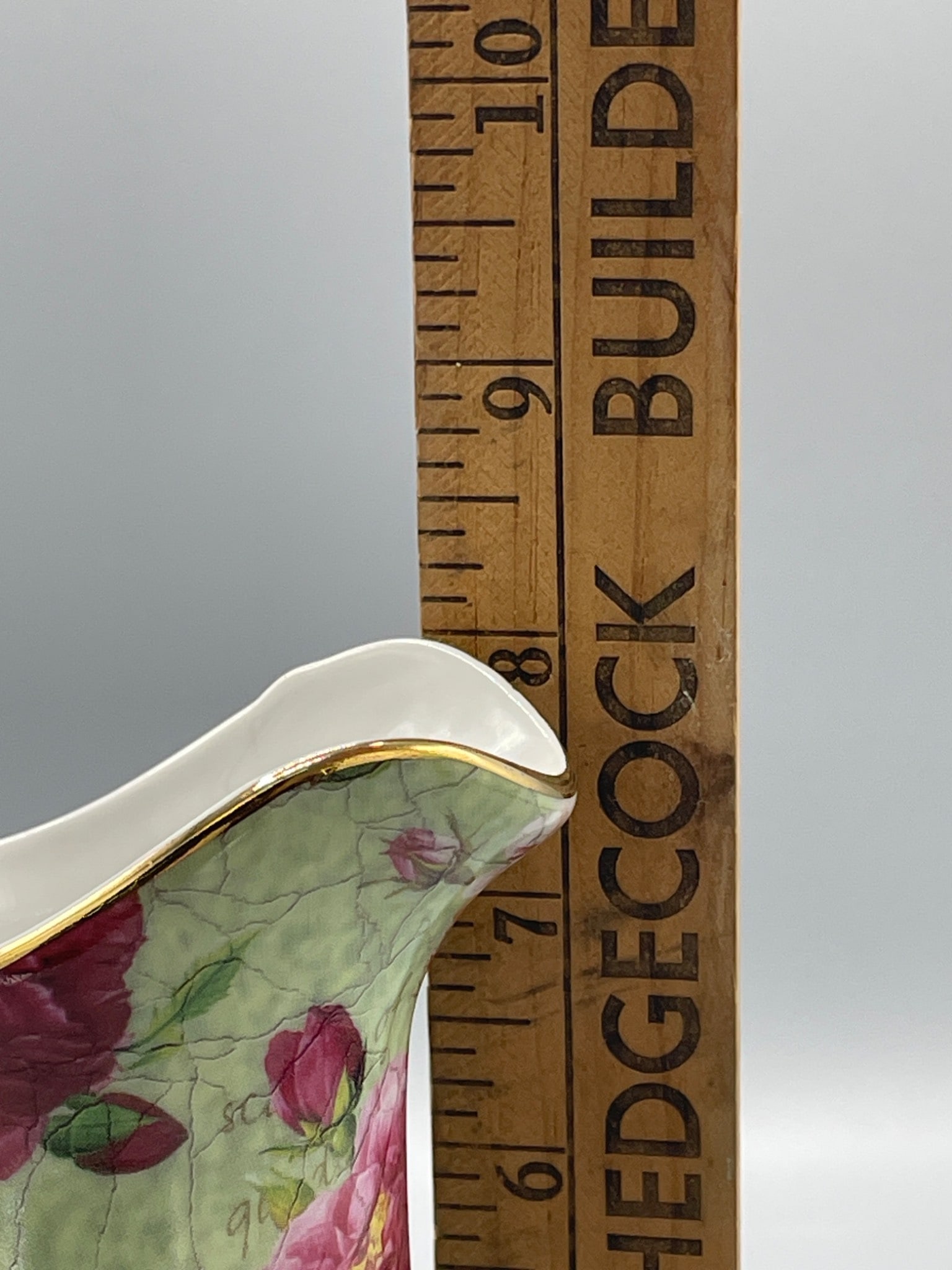 Floral Porcelain Pitcher by J. Godinger & Co., 10-inch Height - 6