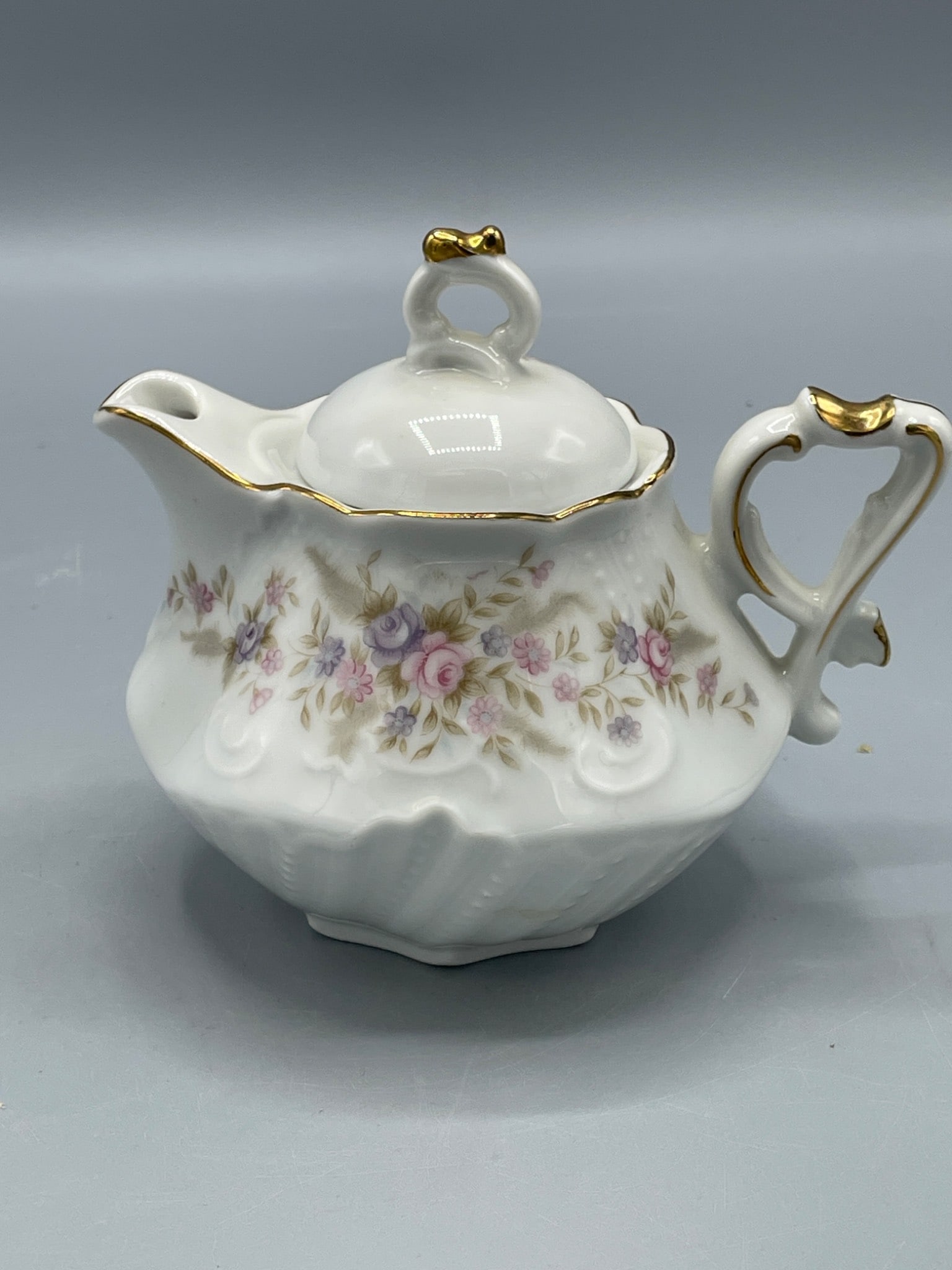 Lefton China 6841 Hand-Painted Creamer with Floral Design - 2