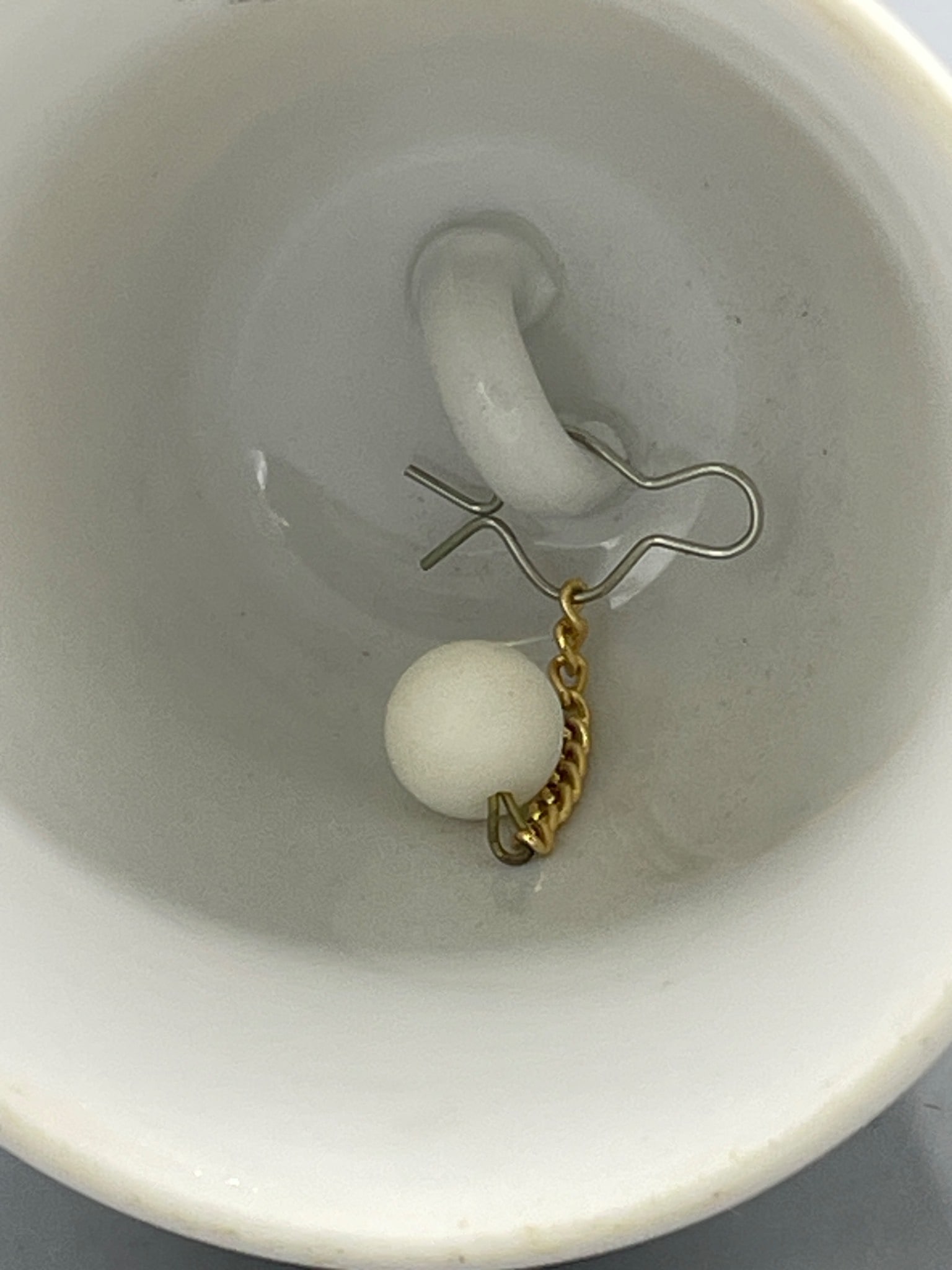 Porcelain Bell with Cross Handle and Figurative Artwork, Approx. 6 Inches High - 5