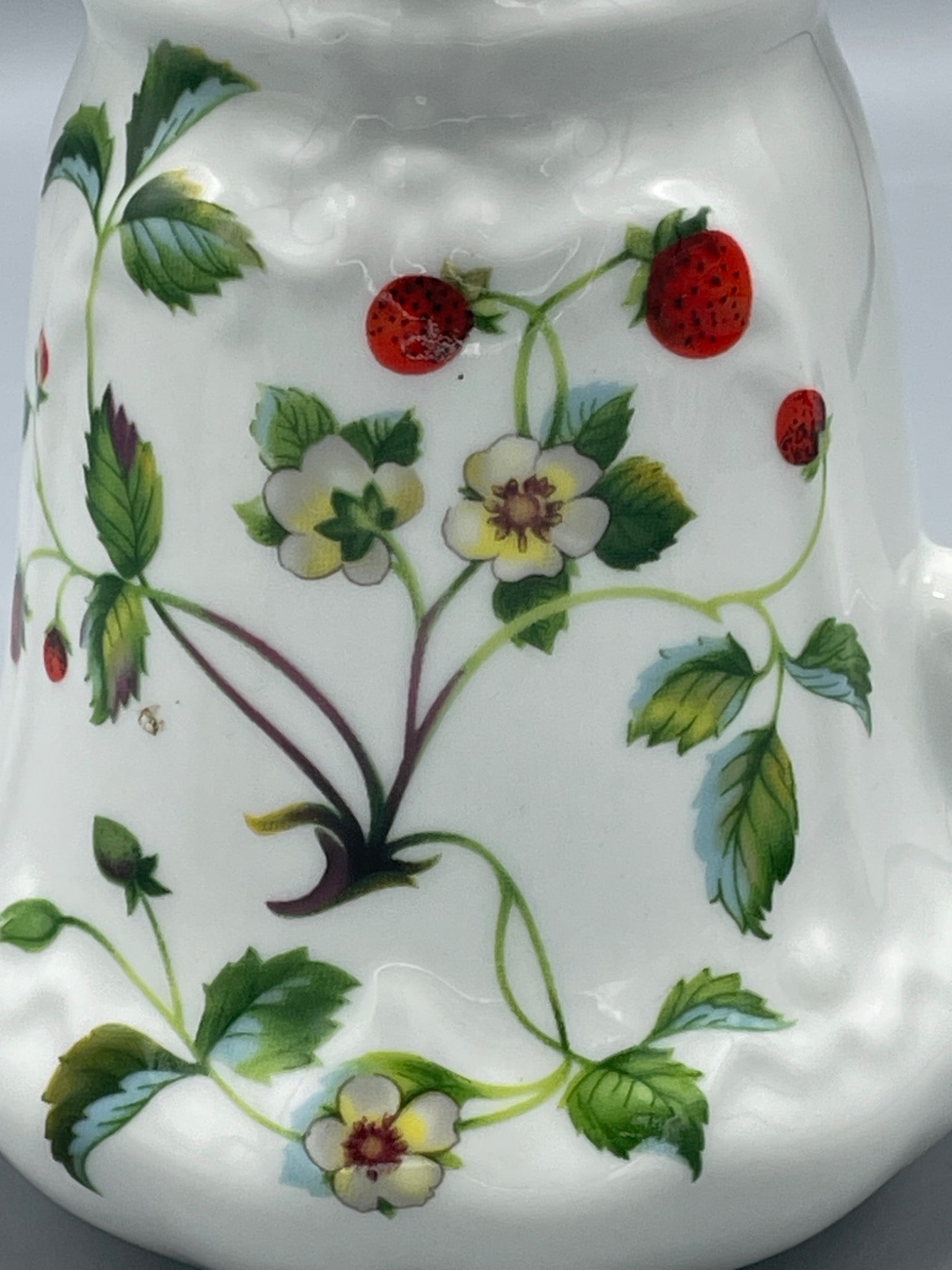 London Pottery Ceramic Pitcher with Gold Trim and Strawberry Motif - 3