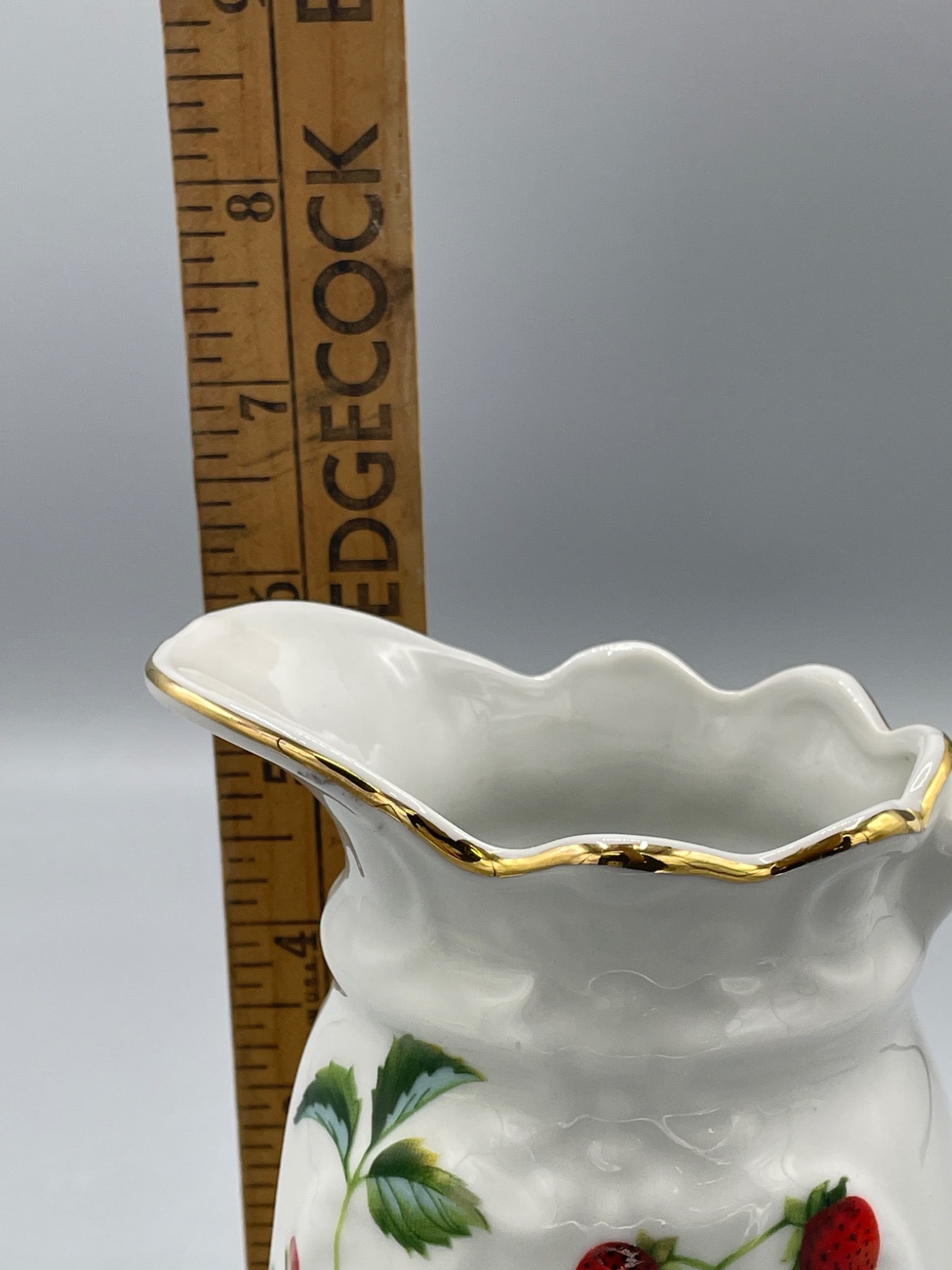 London Pottery Ceramic Pitcher with Gold Trim and Strawberry Motif - 6