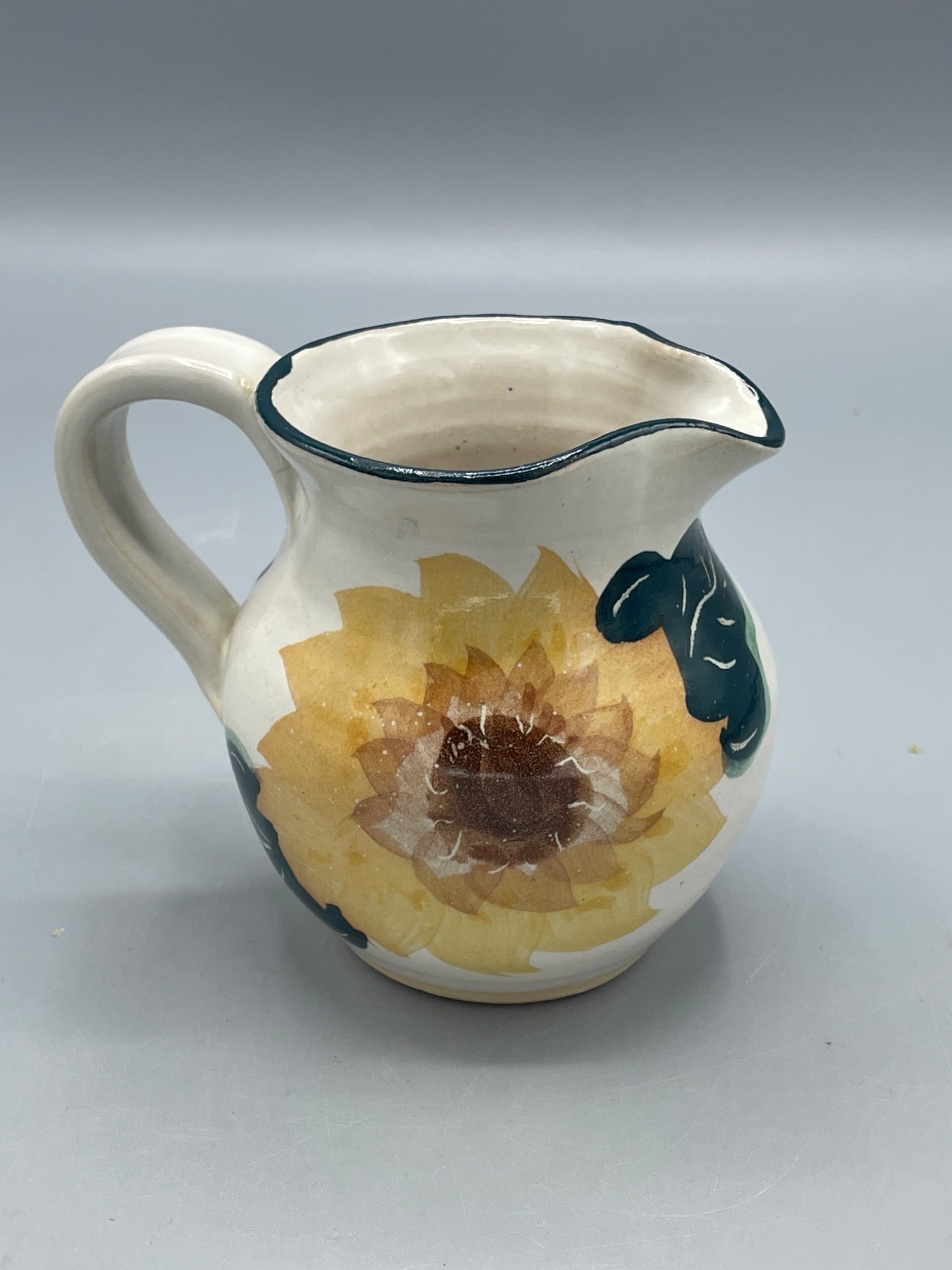 Handcrafted Pitcher by Eagle Rd Pottery with Sunflower Design (1 of 6)