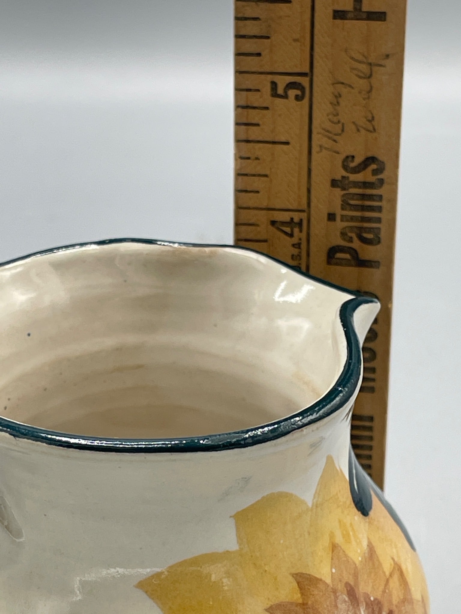 Handcrafted Pitcher by Eagle Rd Pottery with Sunflower Design - 6