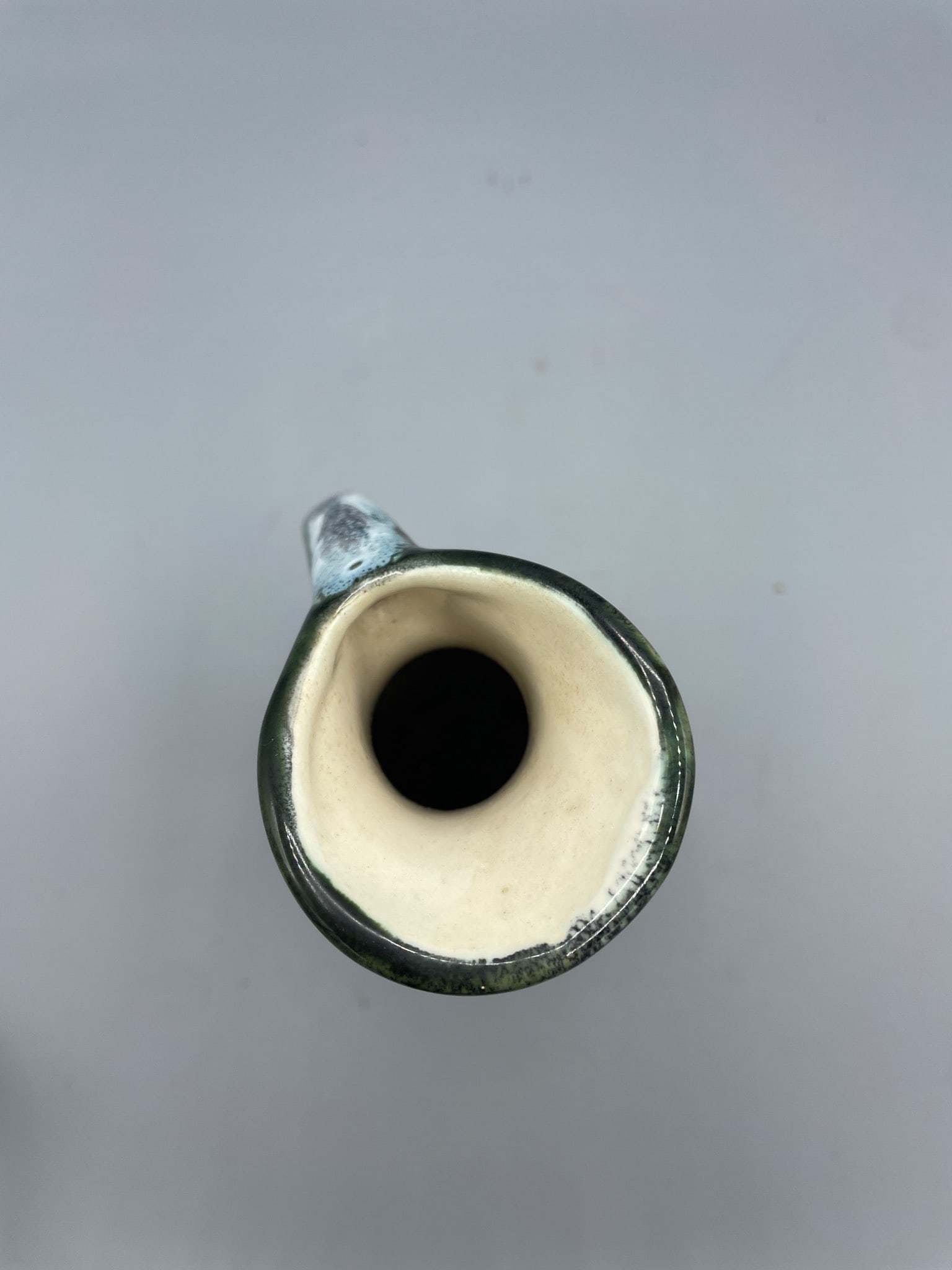Ceramic Pitcher with Handle and Glaze Finish, Marked on Base - 3