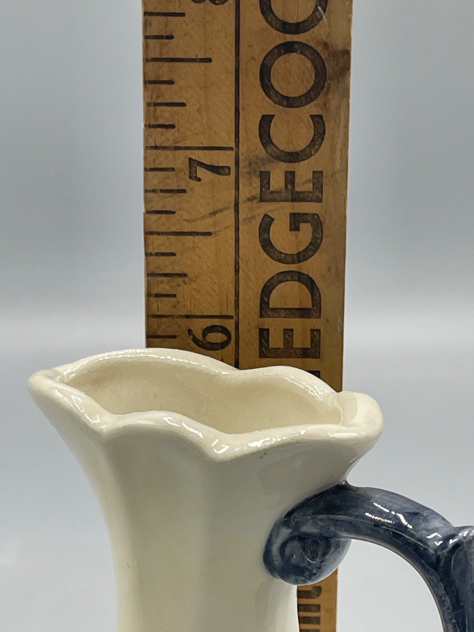 Ceramic Pitcher with Bird Motif, Marked M003 - 6