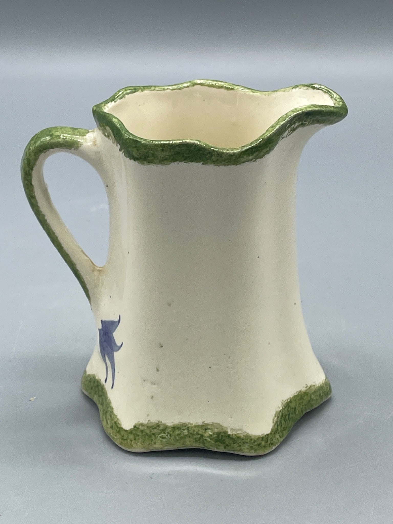 Cash Family Hand-Painted Ceramic Pitcher, USA, Floral Design - 2