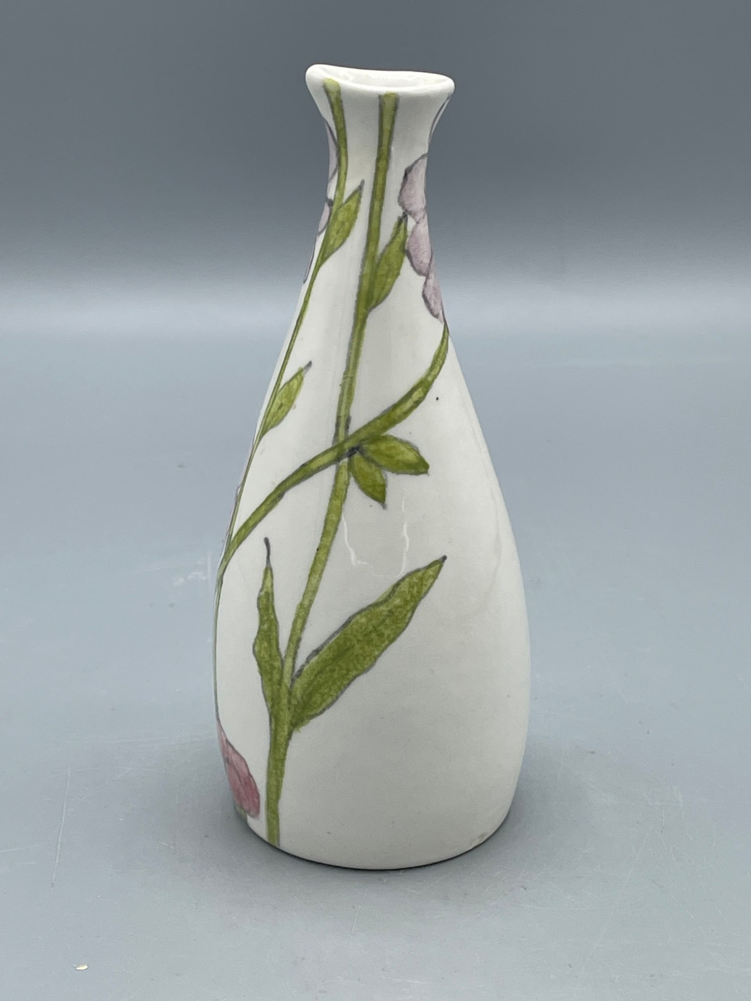 Porcelain Vase with Floral Design, Marked '74 878' - 2