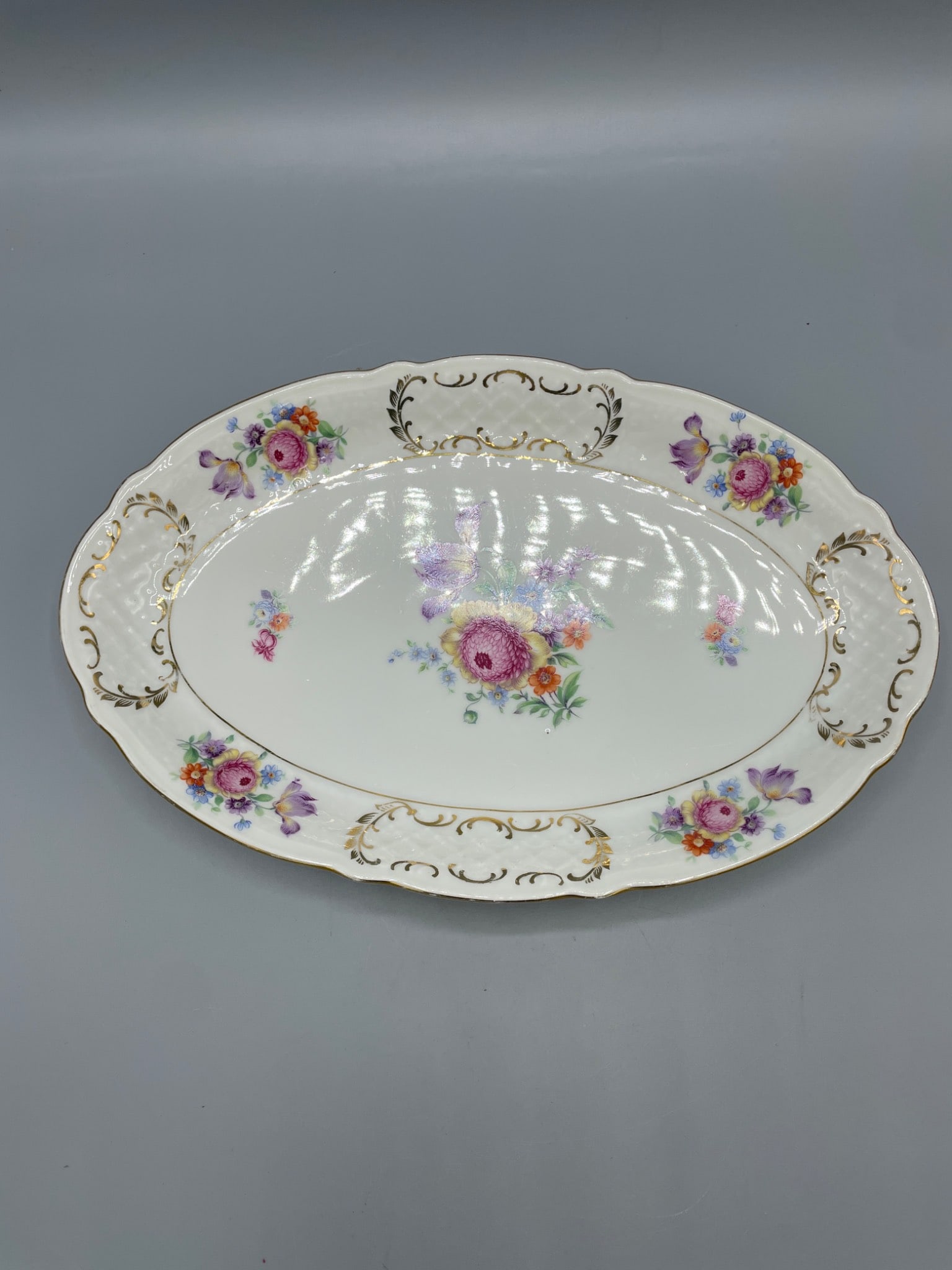 Bavaria Fine China Floral Pattern Serving Platter, Germany, Model F1 (1 of 6)