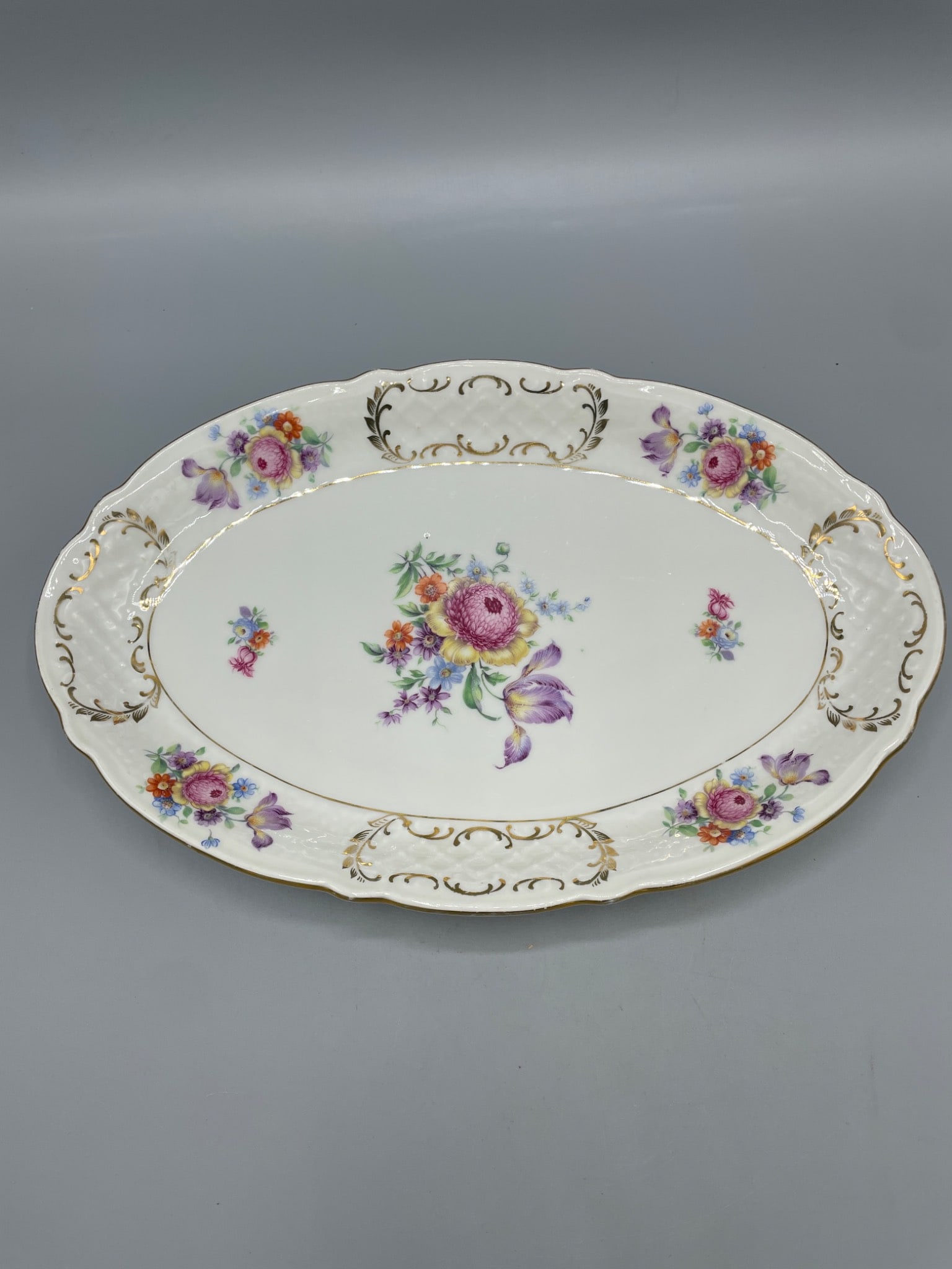 Bavaria Fine China Floral Pattern Serving Platter, Germany, Model F1 - 2