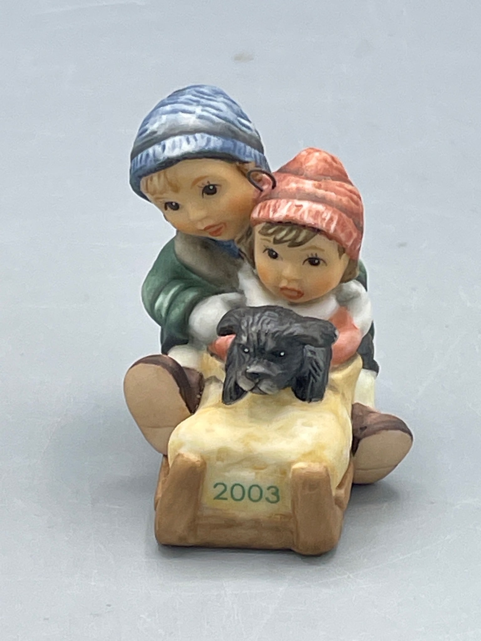 2003 Goebel Figurine by Berta Hummel of Children on Sled with Dog (1 of 6)