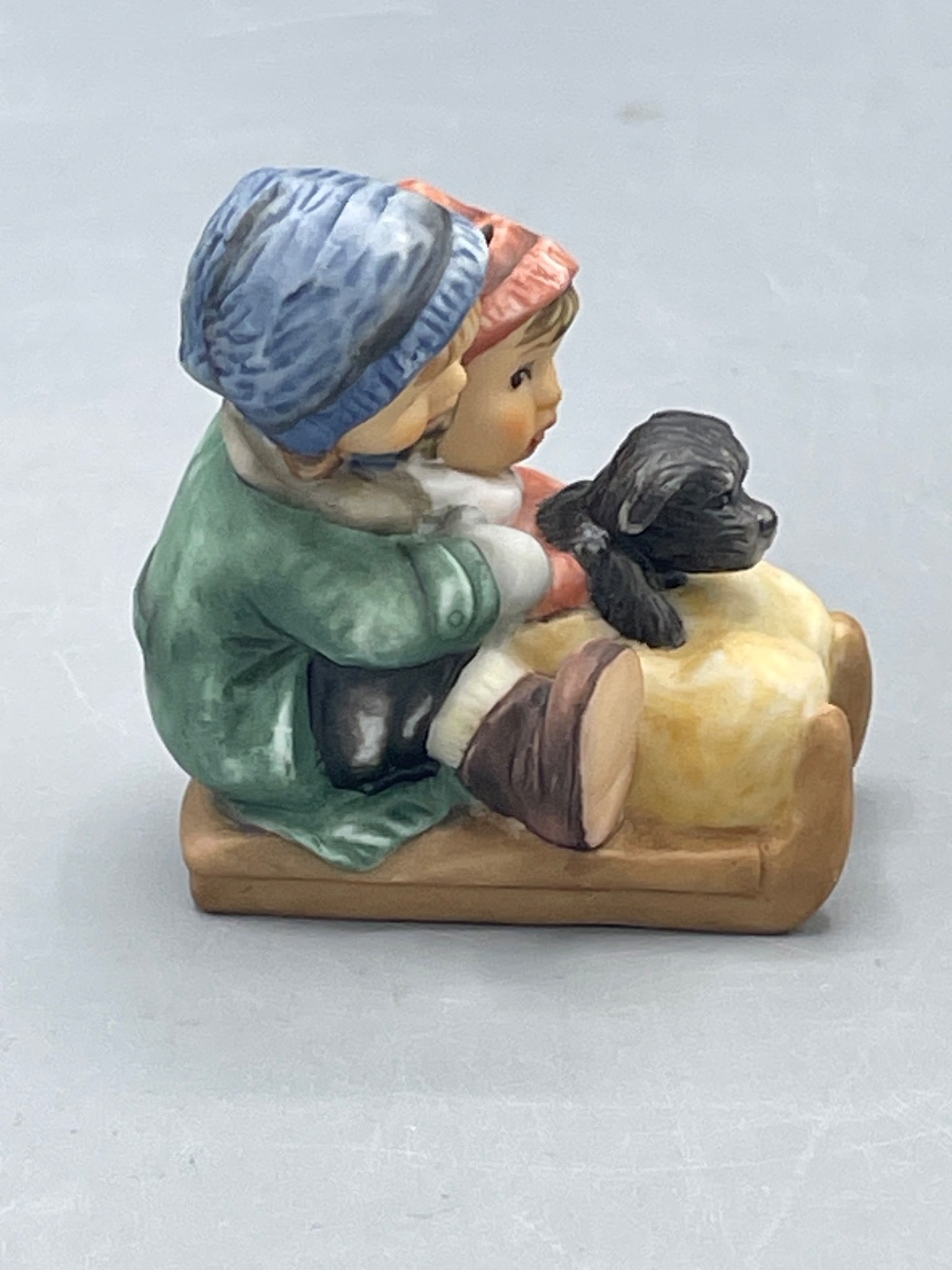 2003 Goebel Figurine by Berta Hummel of Children on Sled with Dog - 2