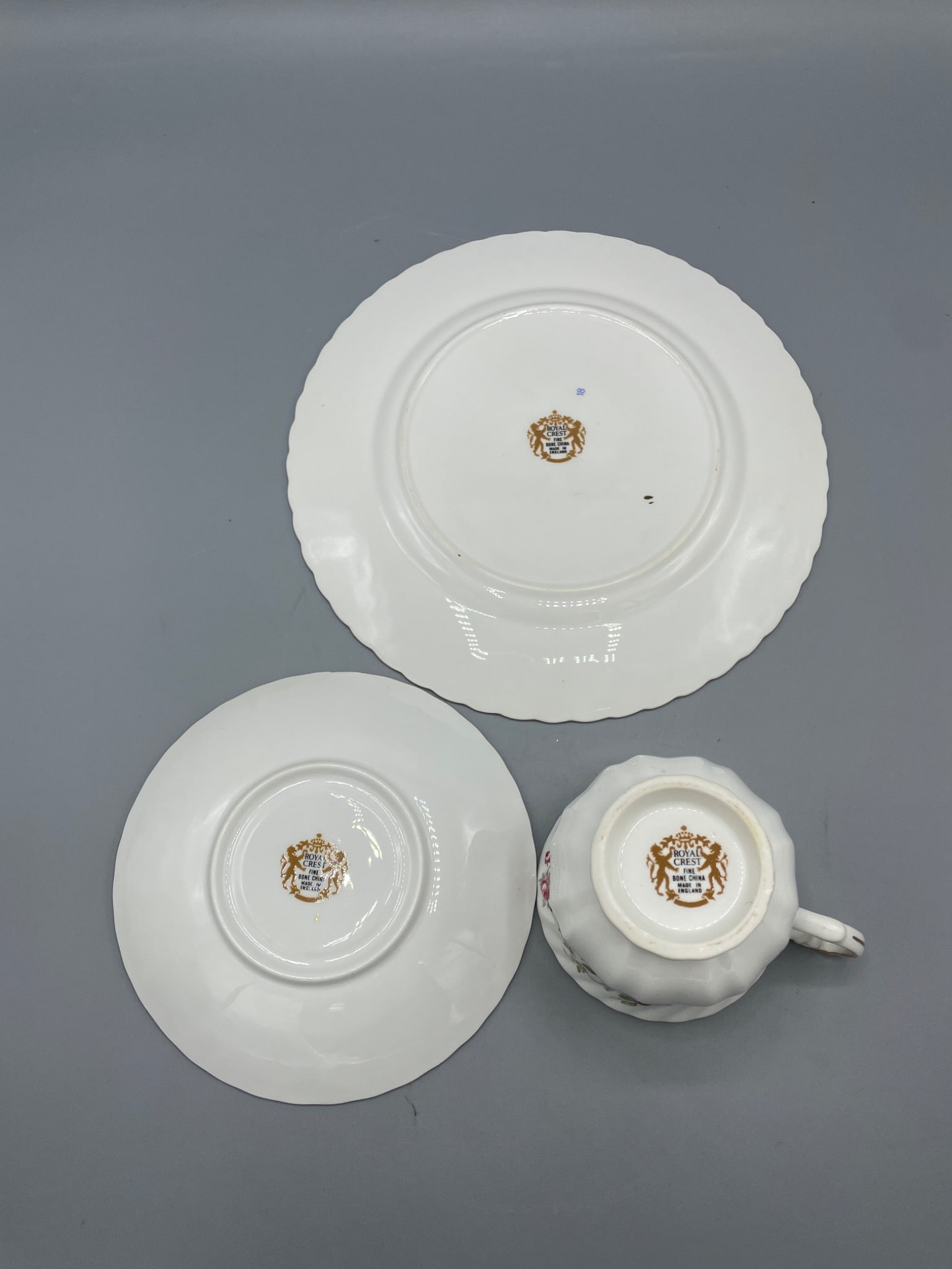Royal Crest Fine Bone China Tea Set, Made in England, 3-Piece Set - 3
