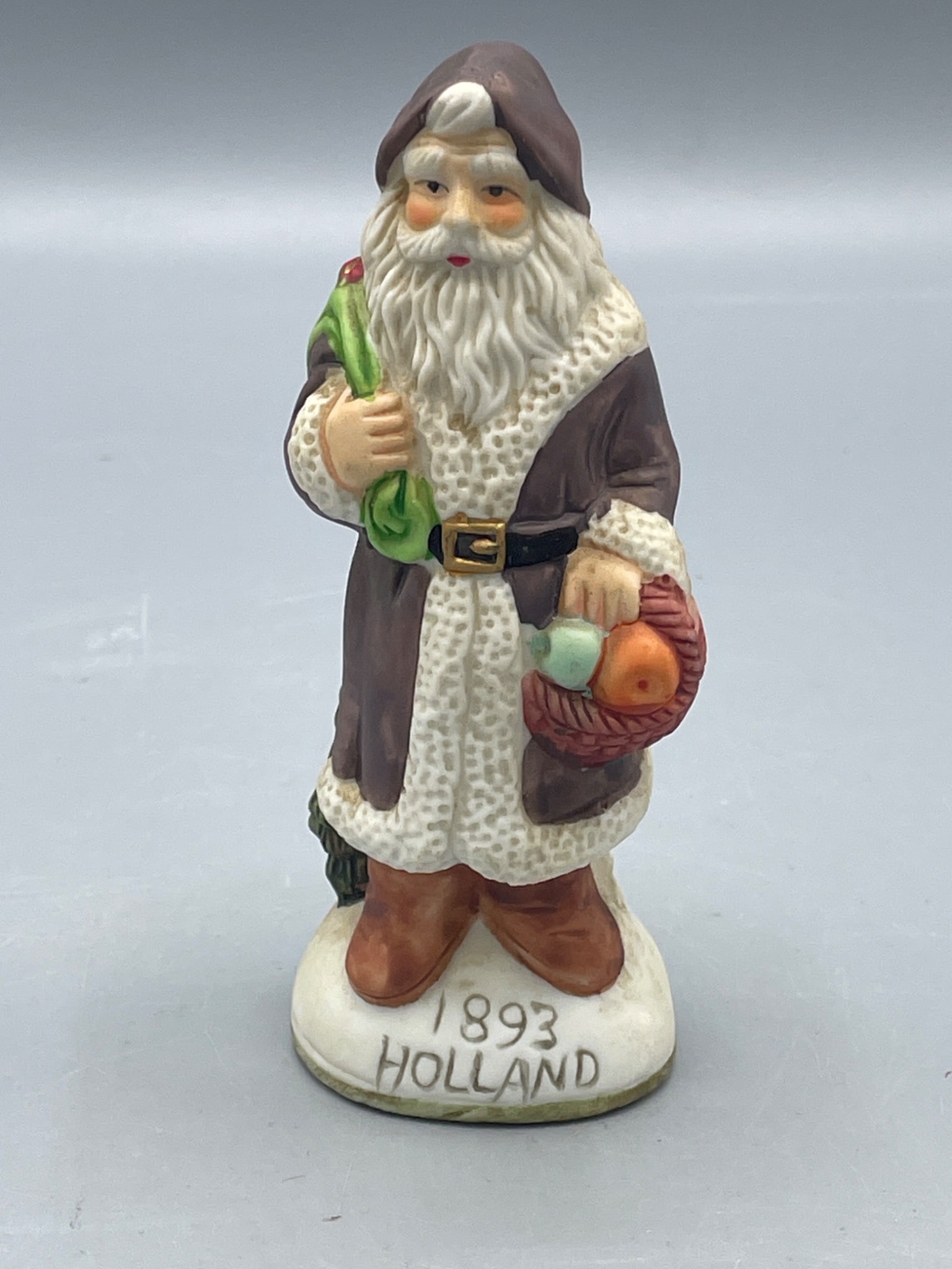 Hand-Painted Ceramic Figurine, Marked '1893 Holland', Santa Design (1 of 5)