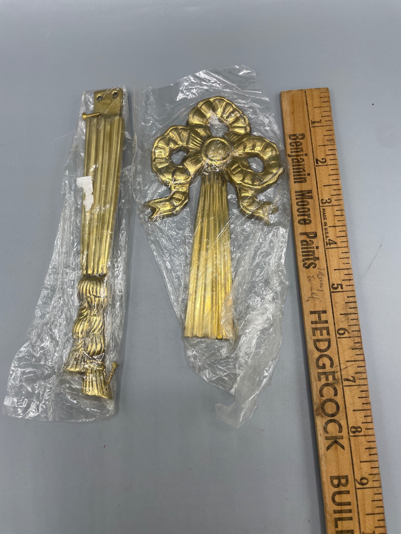 Gold-Tone Decorative Wall Plaque Components, Bow and Ribbon Motif - 3