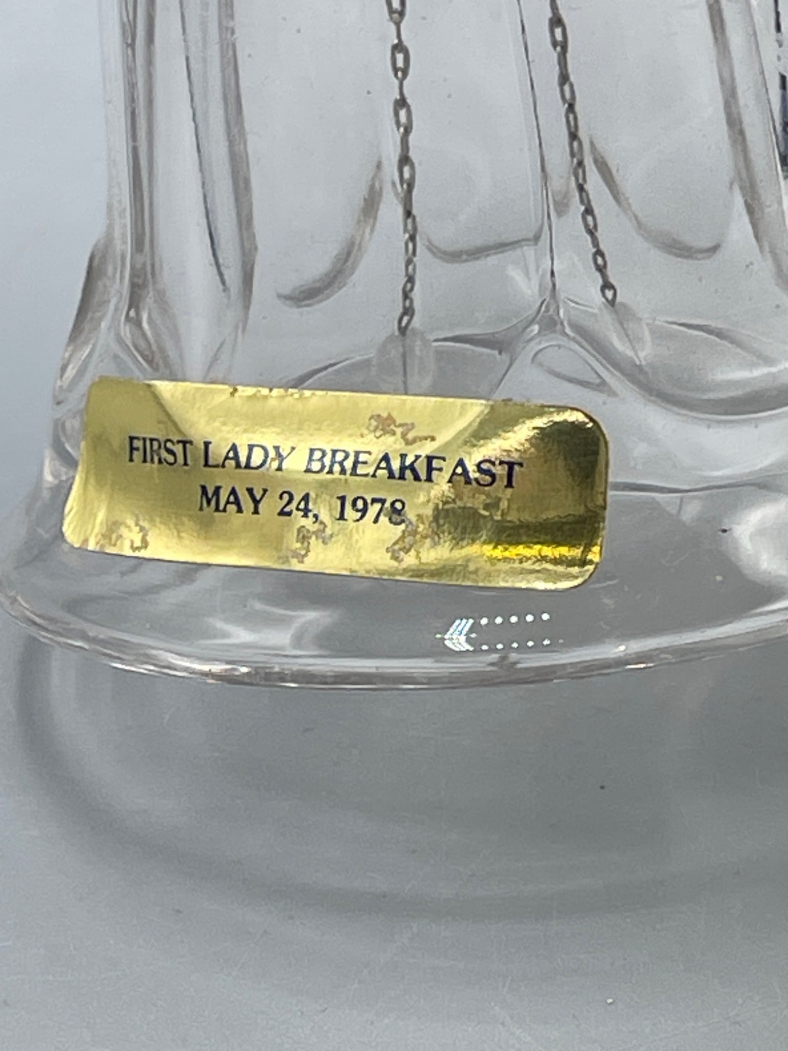 Bell From First Lady Breakfast Event, May 24, 1978 - 2
