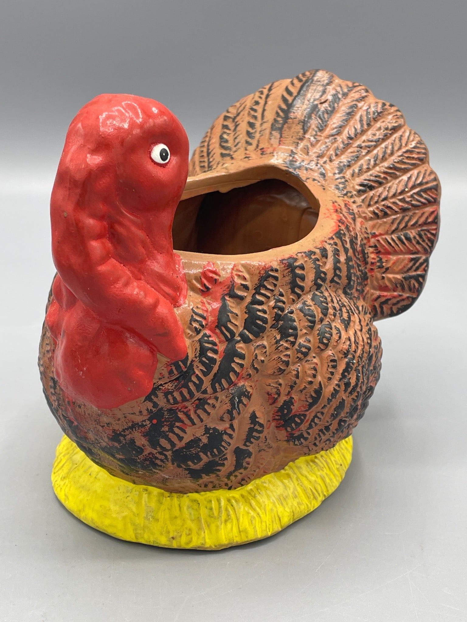 Hand-Painted Ceramic Turkey Planter or Vase (1 of 5)