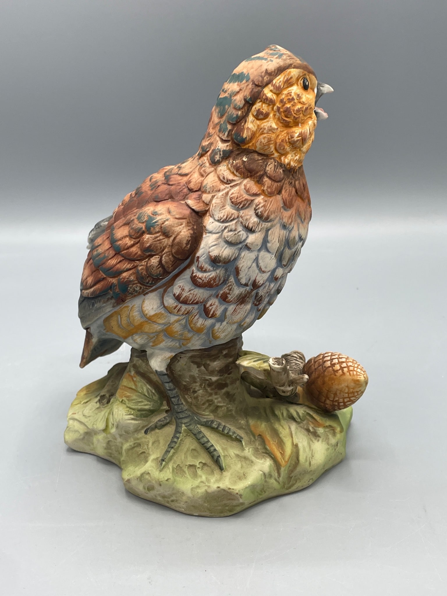 Painted Ceramic Bird Figurine on Base, 9 Inches in Height - 2