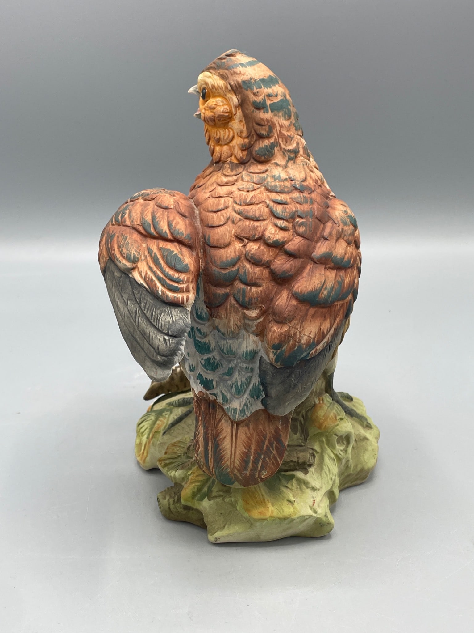 Painted Ceramic Bird Figurine on Base, 9 Inches in Height - 3