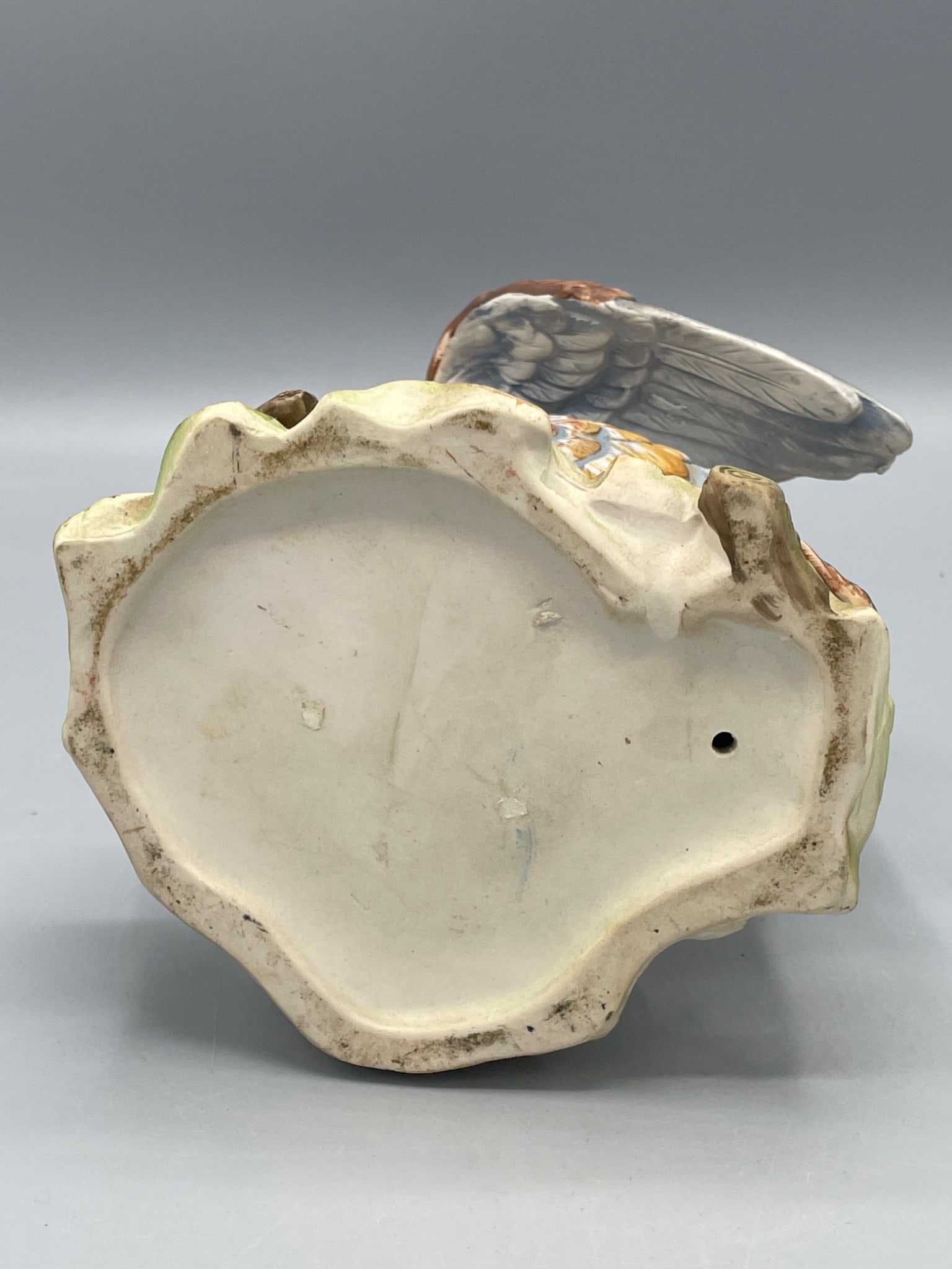 Painted Ceramic Bird Figurine on Base, 9 Inches in Height - 5