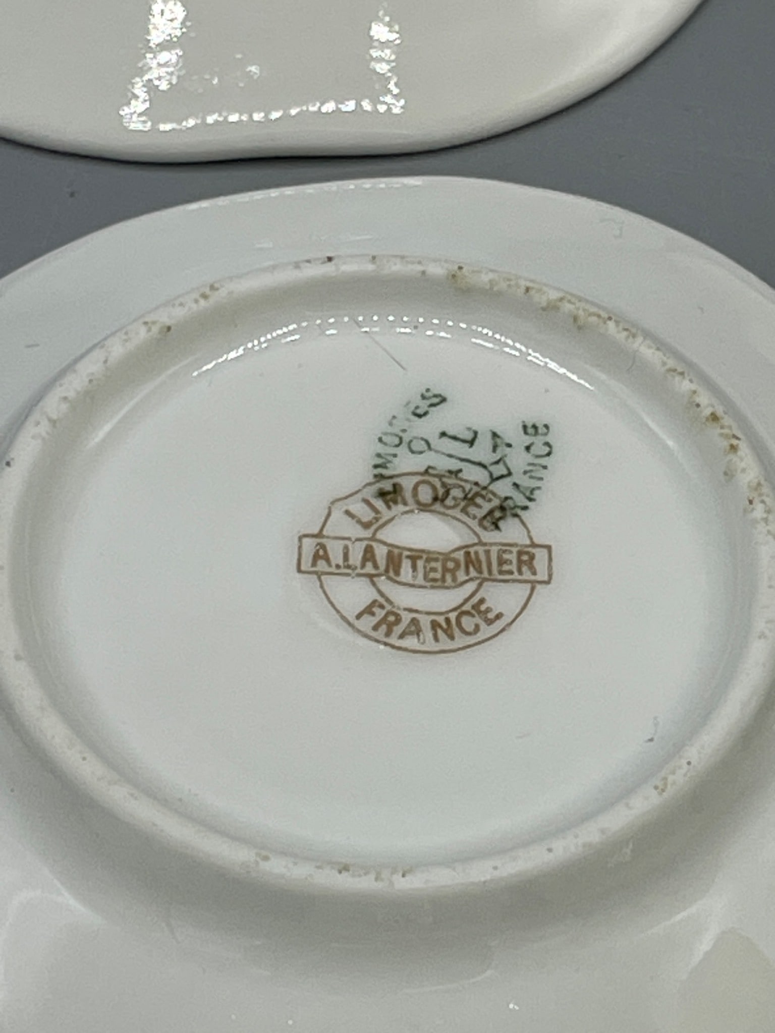 Nine Porcelain Saucers with Mixed Marks Including Limoges and KPF - 10