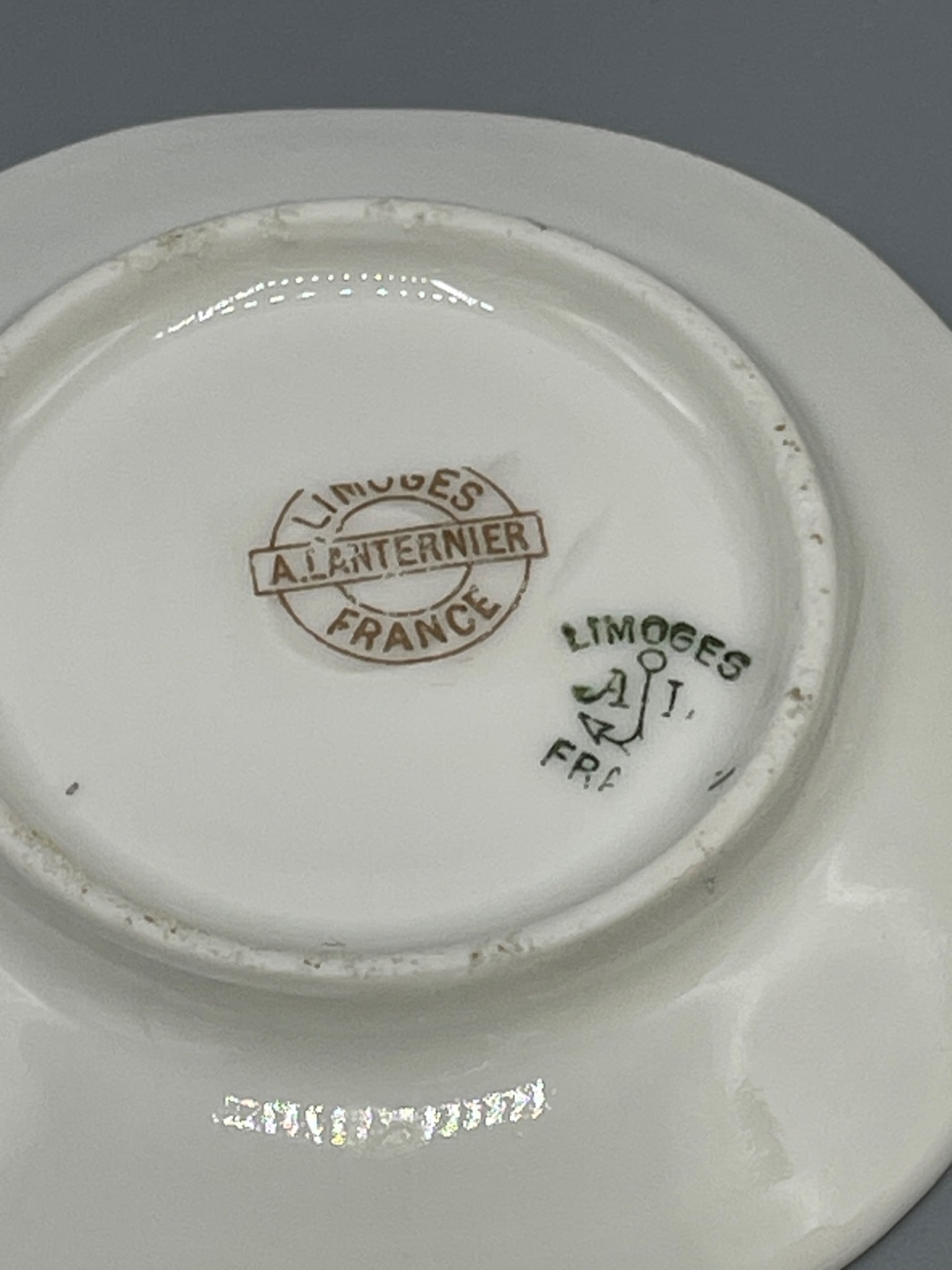Nine Porcelain Saucers with Mixed Marks Including Limoges and KPF - 13