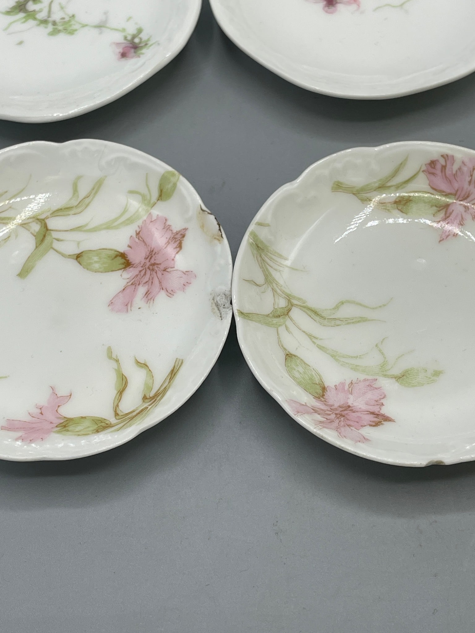 Nine Porcelain Saucers with Mixed Marks Including Limoges and KPF - 3