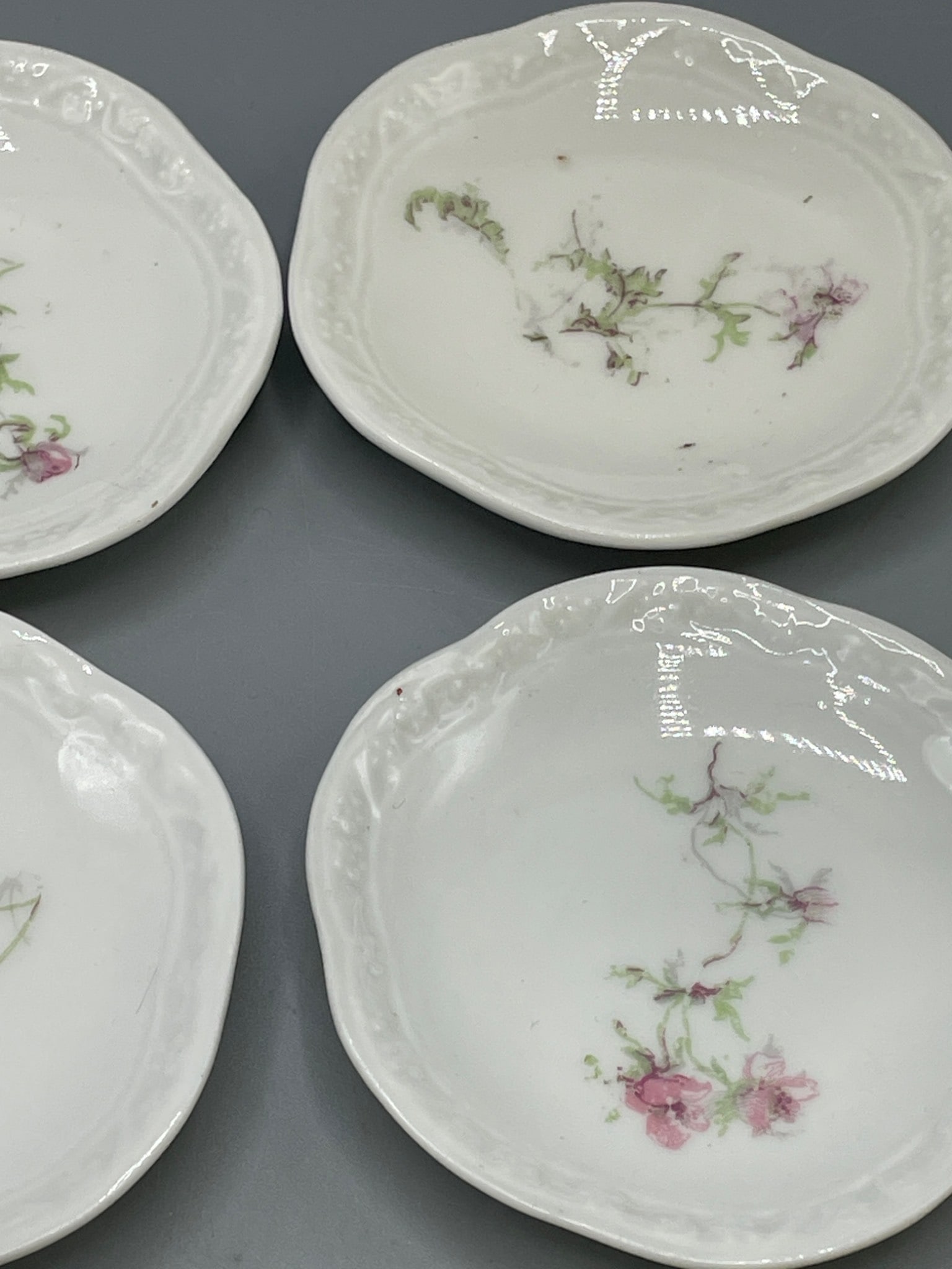 Nine Porcelain Saucers with Mixed Marks Including Limoges and KPF - 4