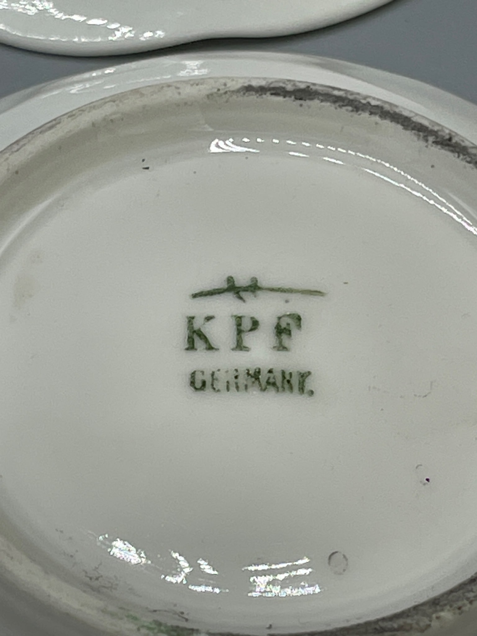 Nine Porcelain Saucers with Mixed Marks Including Limoges and KPF - 6