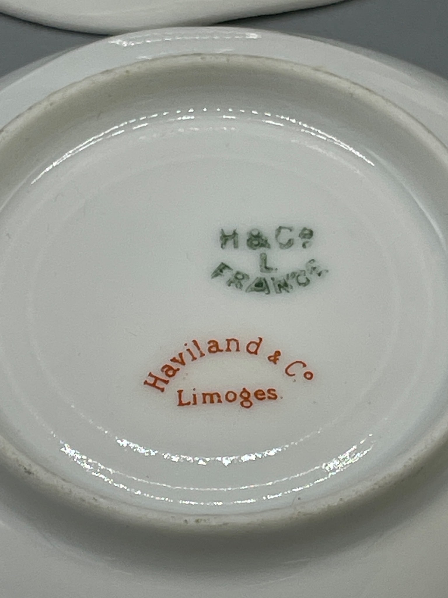 Nine Porcelain Saucers with Mixed Marks Including Limoges and KPF - 7
