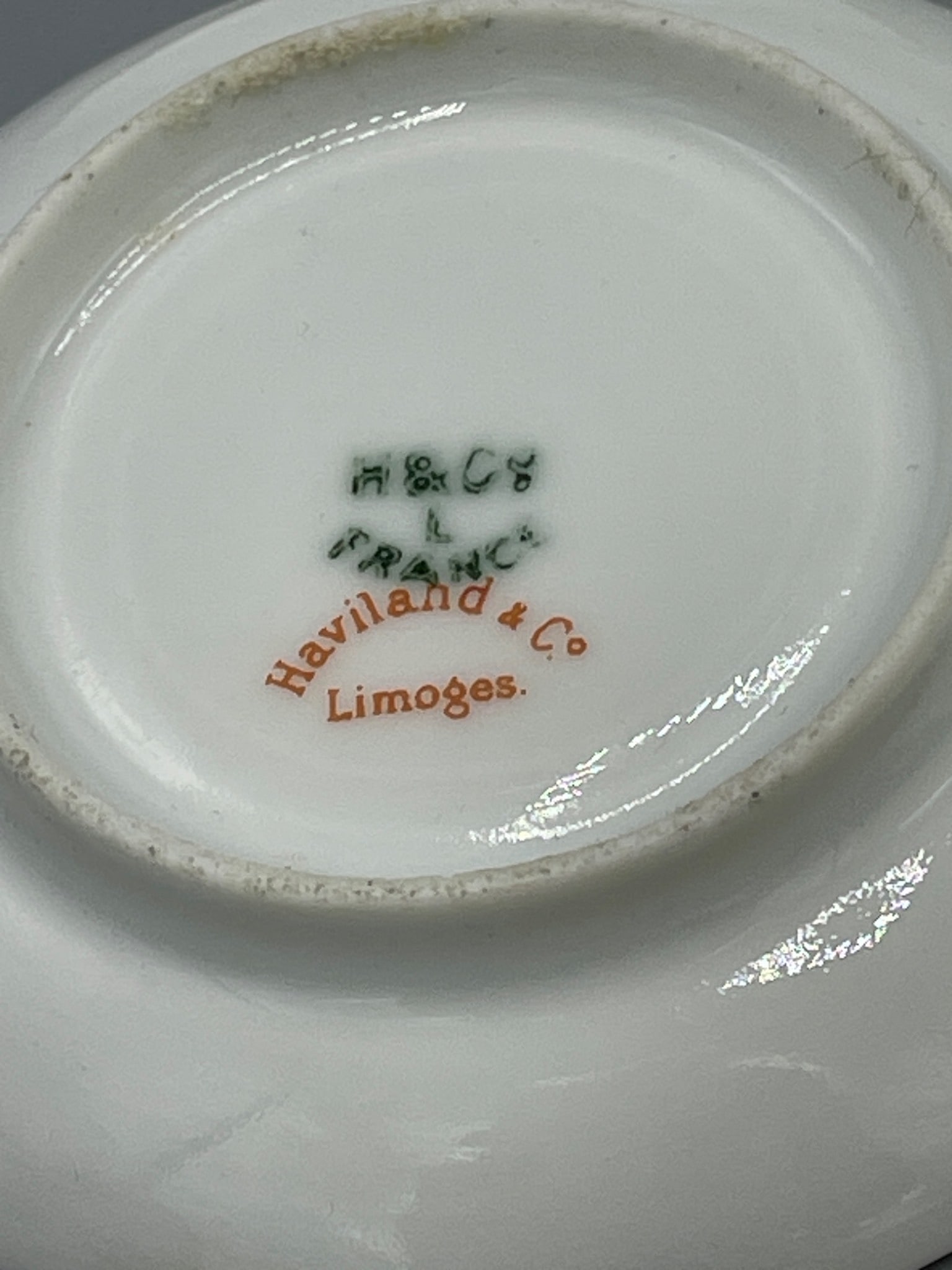 Nine Porcelain Saucers with Mixed Marks Including Limoges and KPF - 8