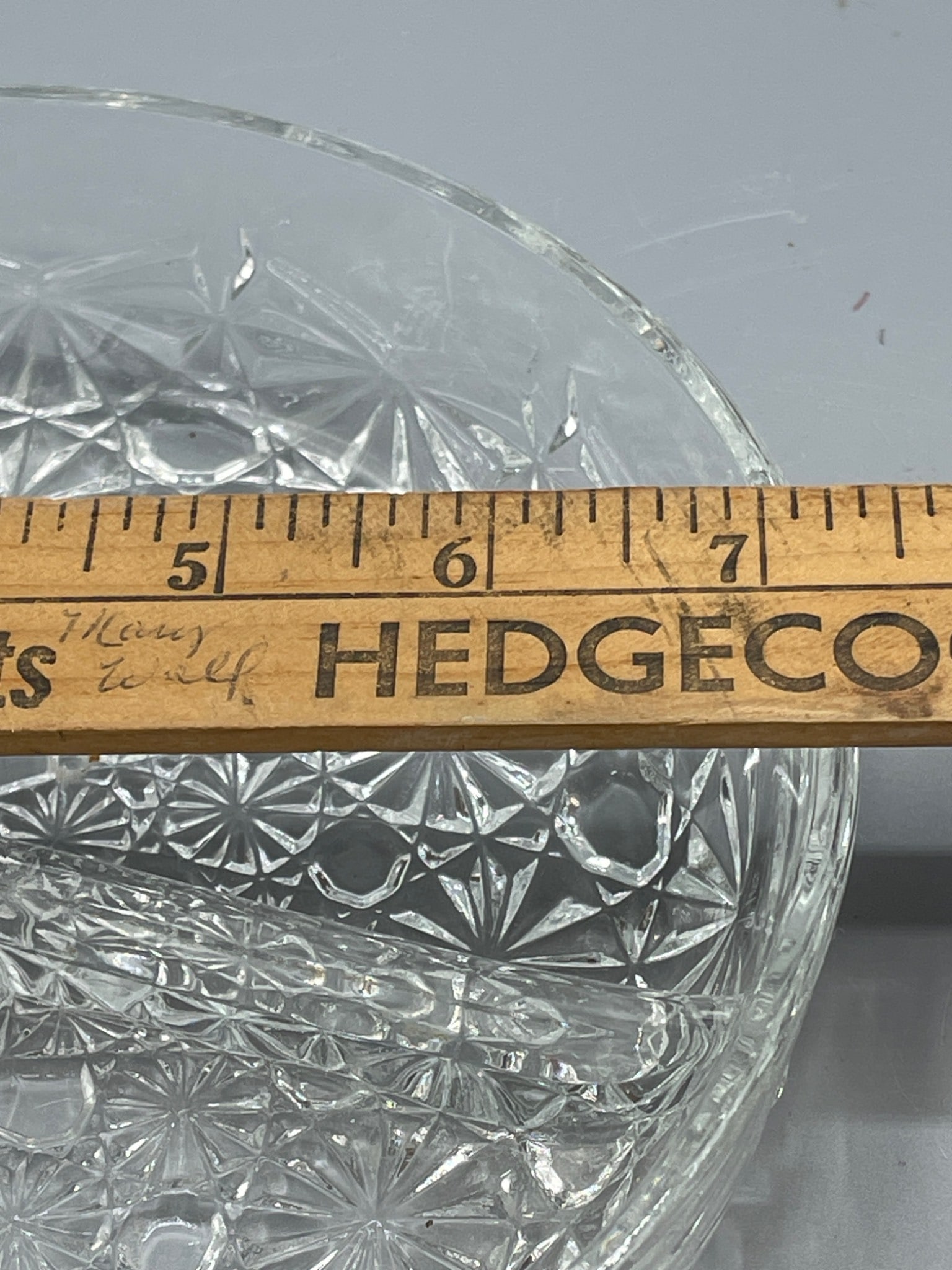 Three-Section Crystal Bowl With Geometric Pattern - 4