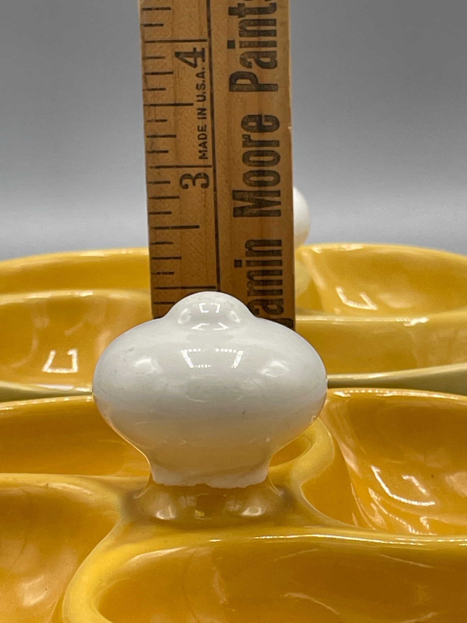 Yellow Ceramic Divided Serving Dishes with Fleur-de-Lis Mark - 6