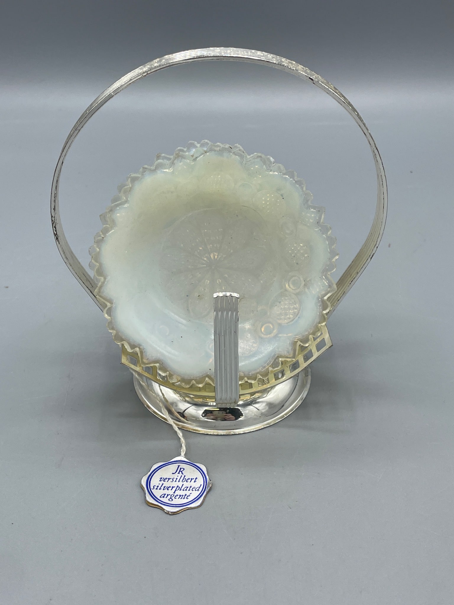 Silverplate Server with Opalescent Glass Dishes, Made in Western Germany (1 of 9)