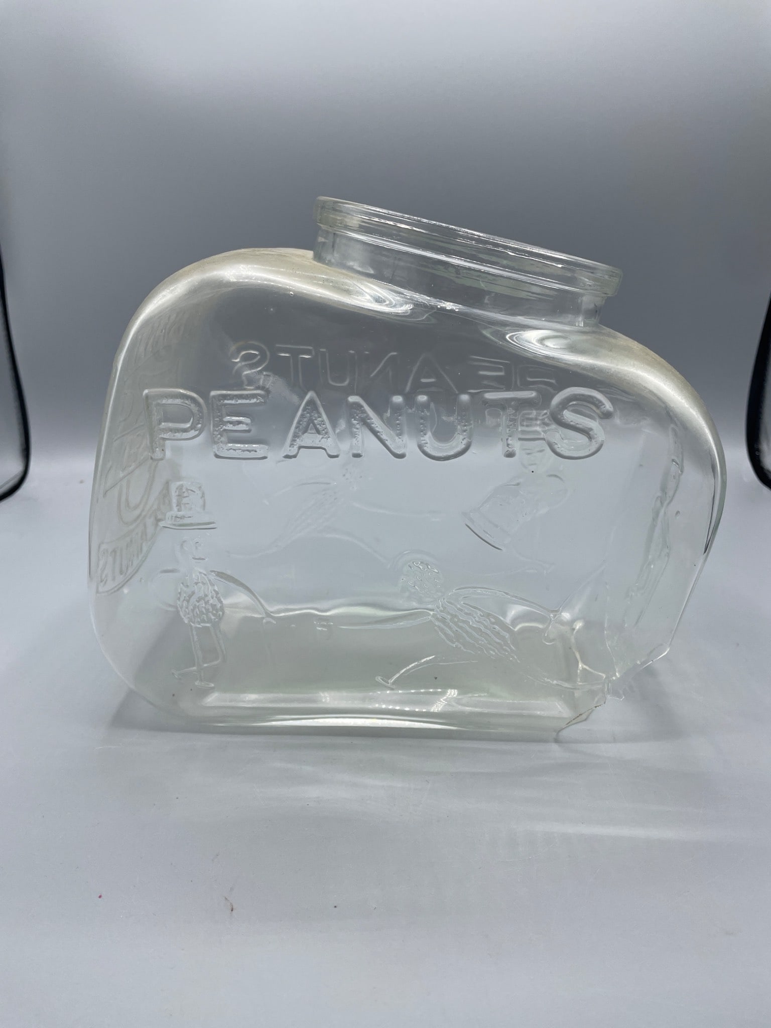Antique Peanuts Glass Jar with damage (1 of 6)