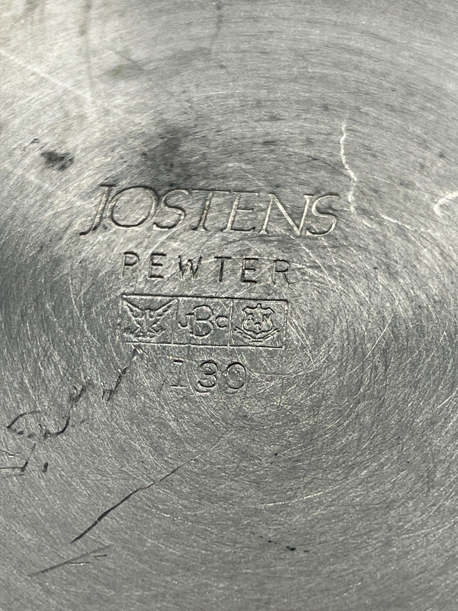 Jostens Pewter Coffee Set with Creamer and Sugar Bowl, Model 130 - 6